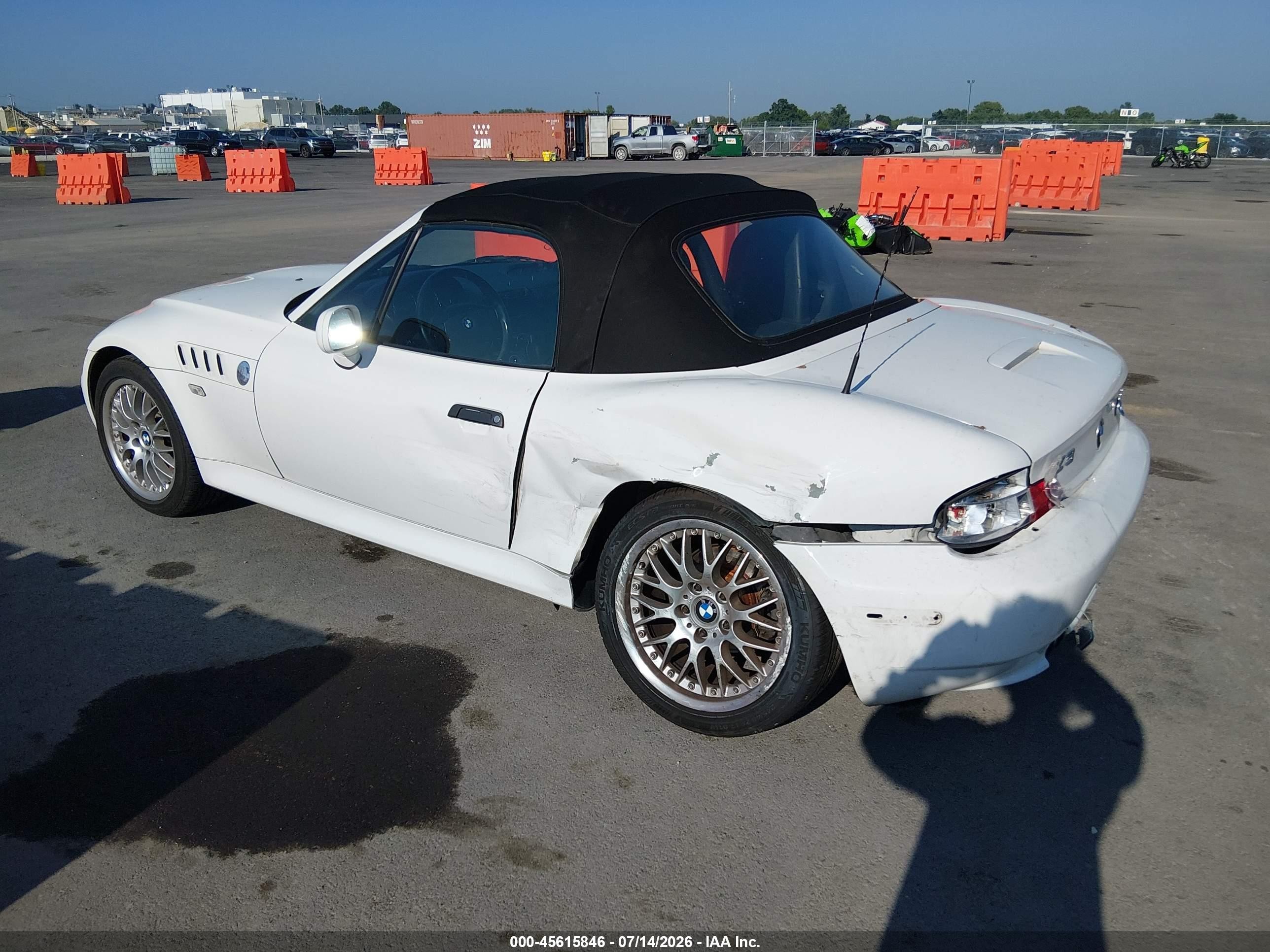 2001 Bmw Z3 3.0i White vin: WBACN53441LL47905