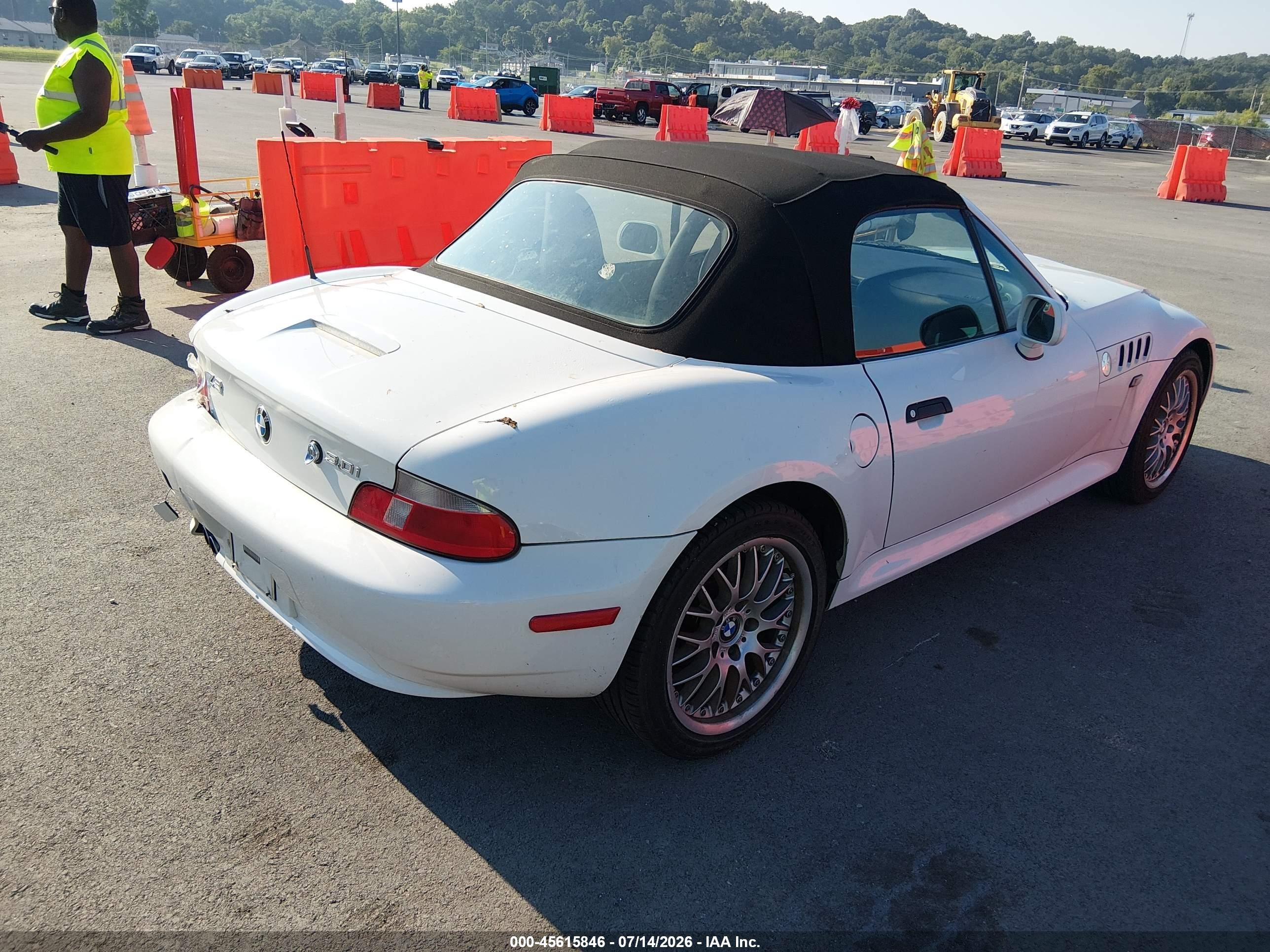 2001 Bmw Z3 3.0i White vin: WBACN53441LL47905