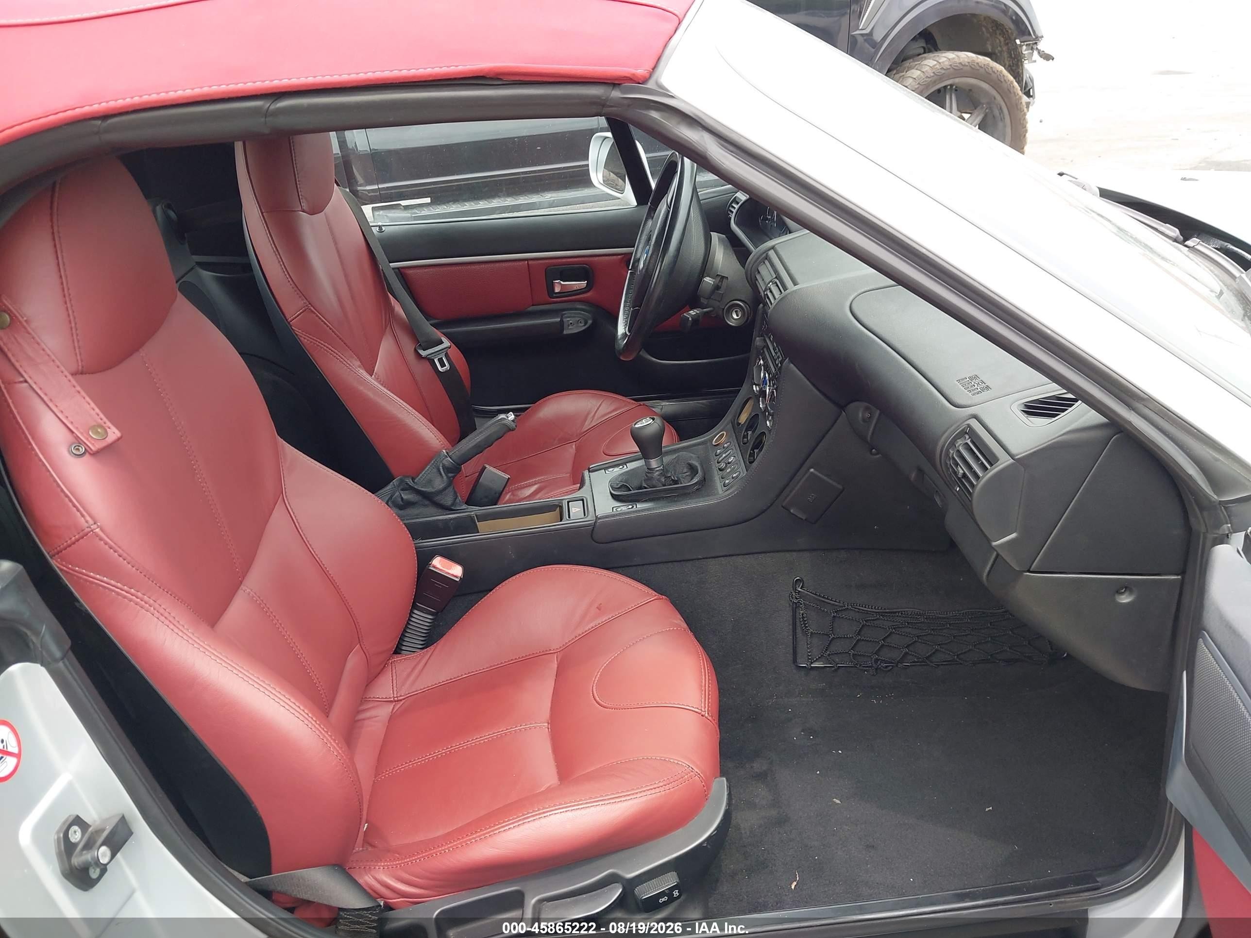 2001 Bmw Z3 3.0i Silver vin: WBACN53451LJ55389