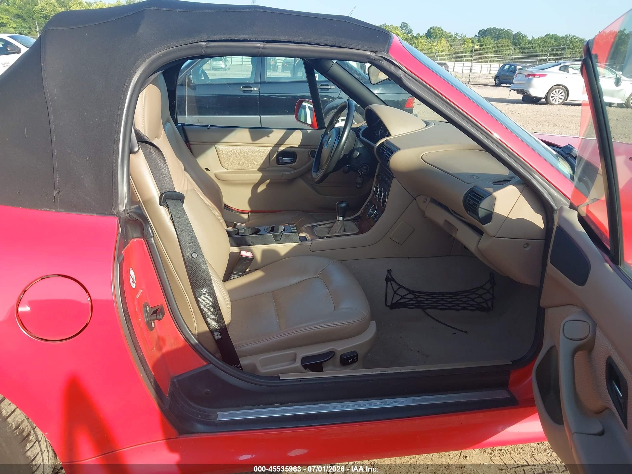 2001 Bmw Z3 3.0i Red vin: WBACN53451LJ57384