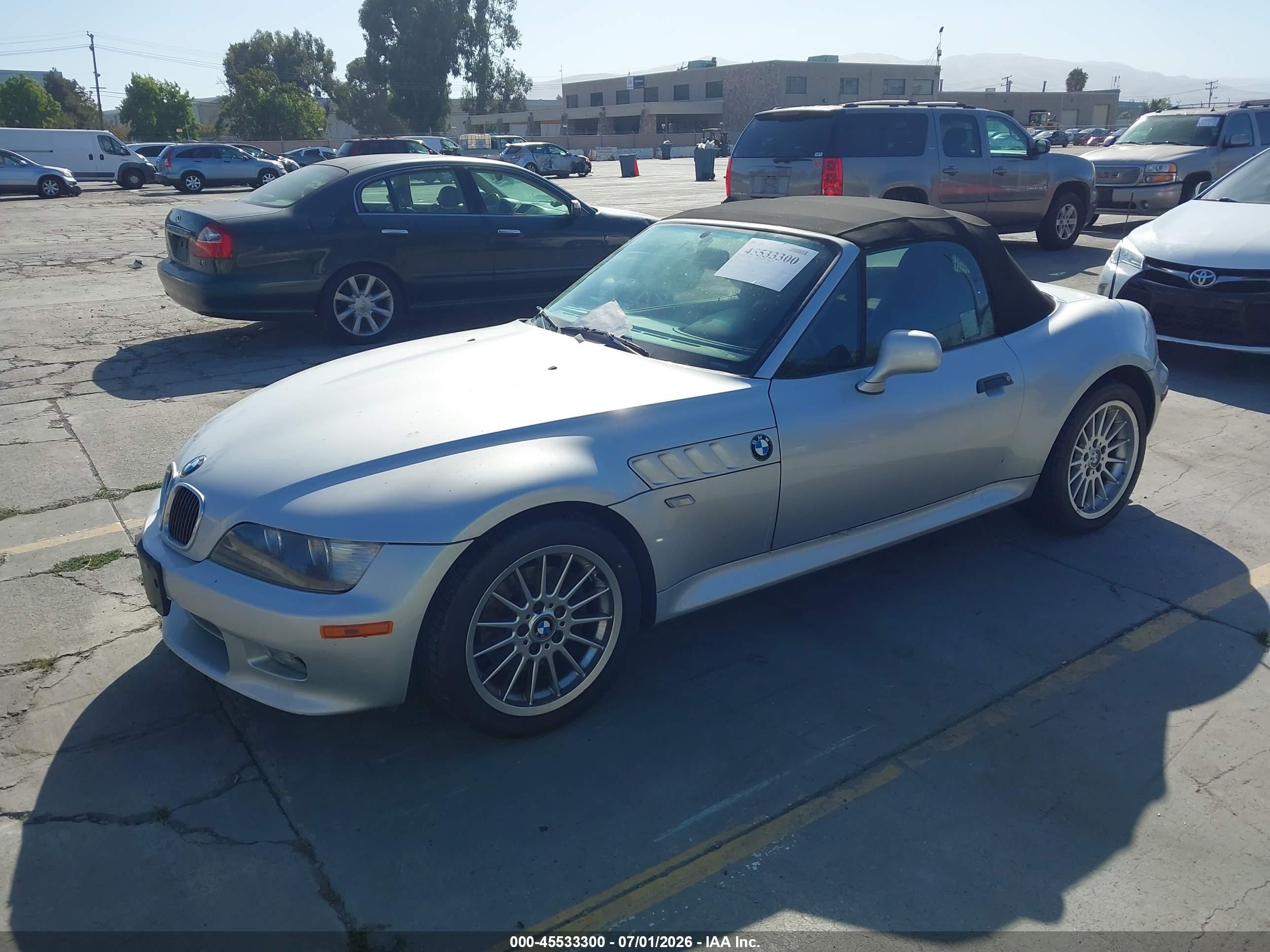 2001 Bmw Z3 3.0i Silver vin: WBACN53461LL48618