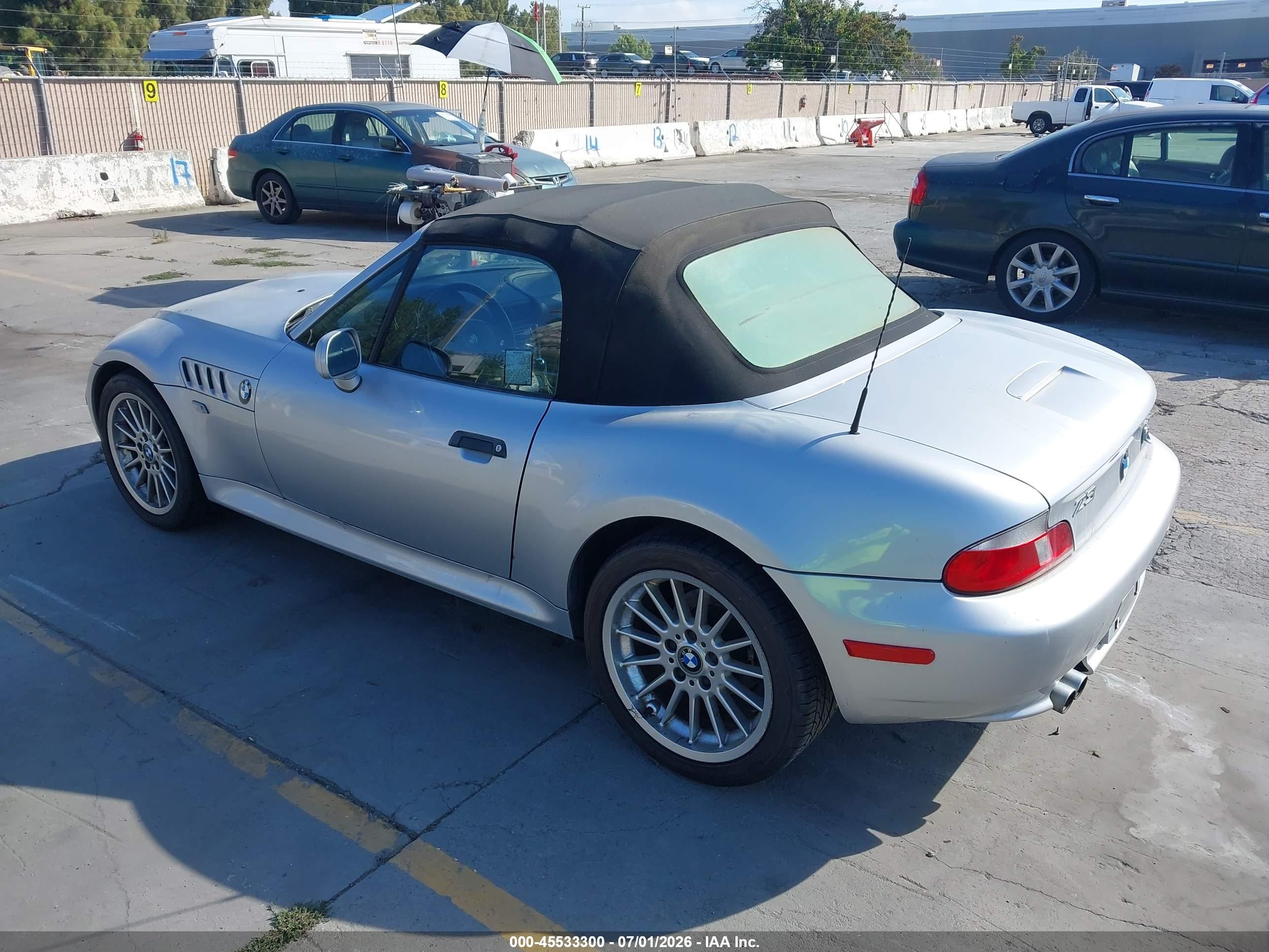 2001 Bmw Z3 3.0i Silver vin: WBACN53461LL48618