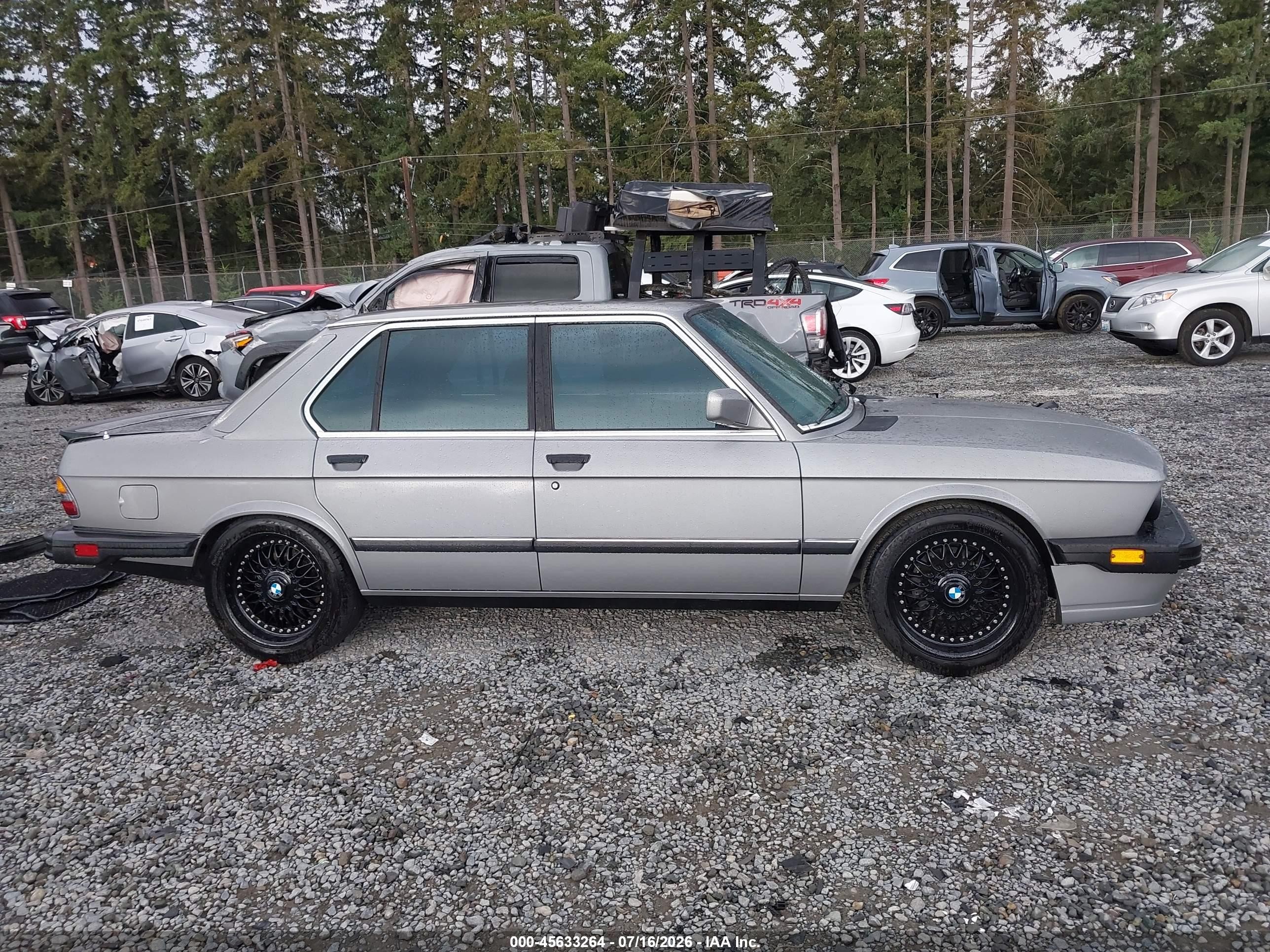 1987 Bmw 535 I Automatic Gray vin: WBADC8401H1721089