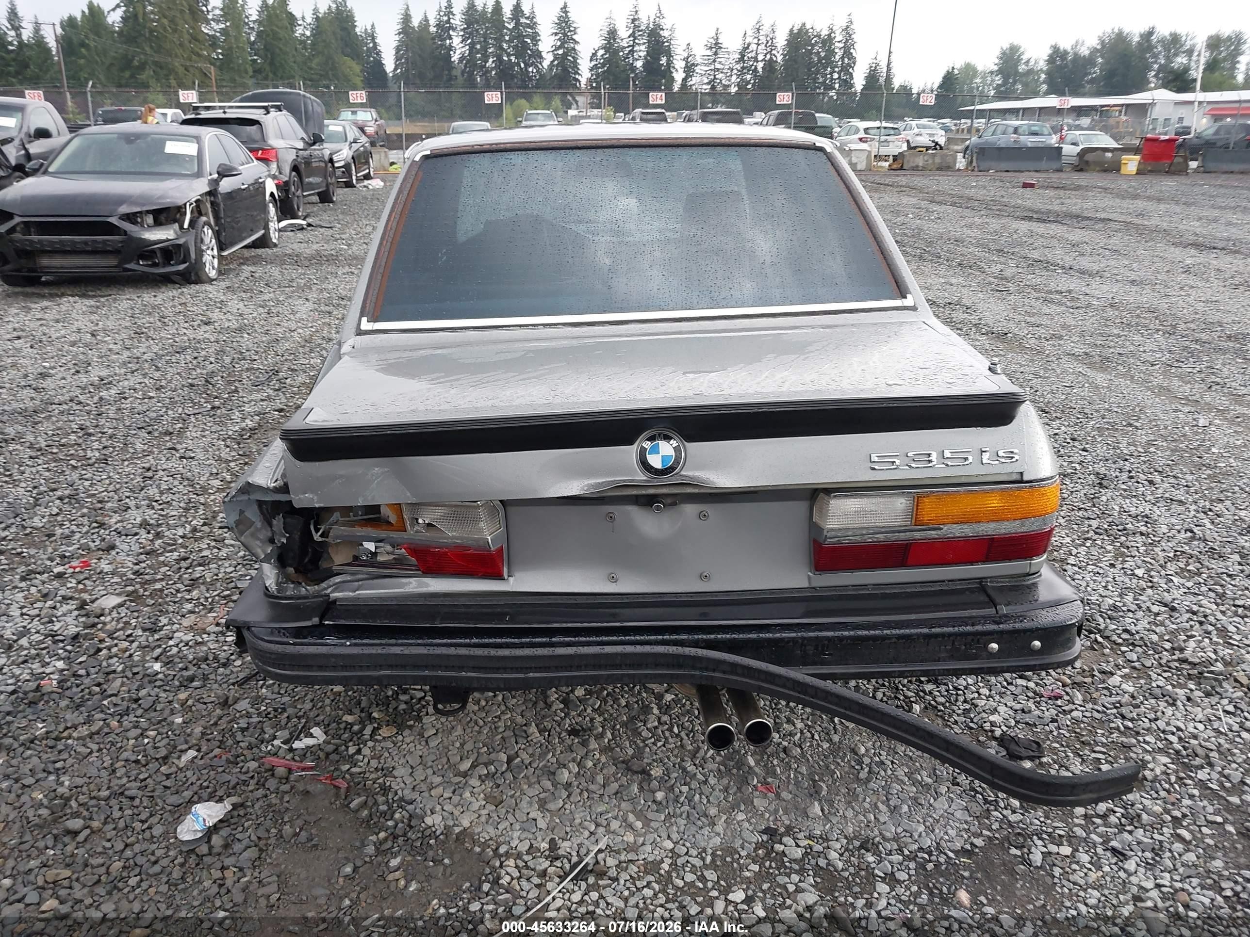 1987 Bmw 535 I Automatic Gray vin: WBADC8401H1721089