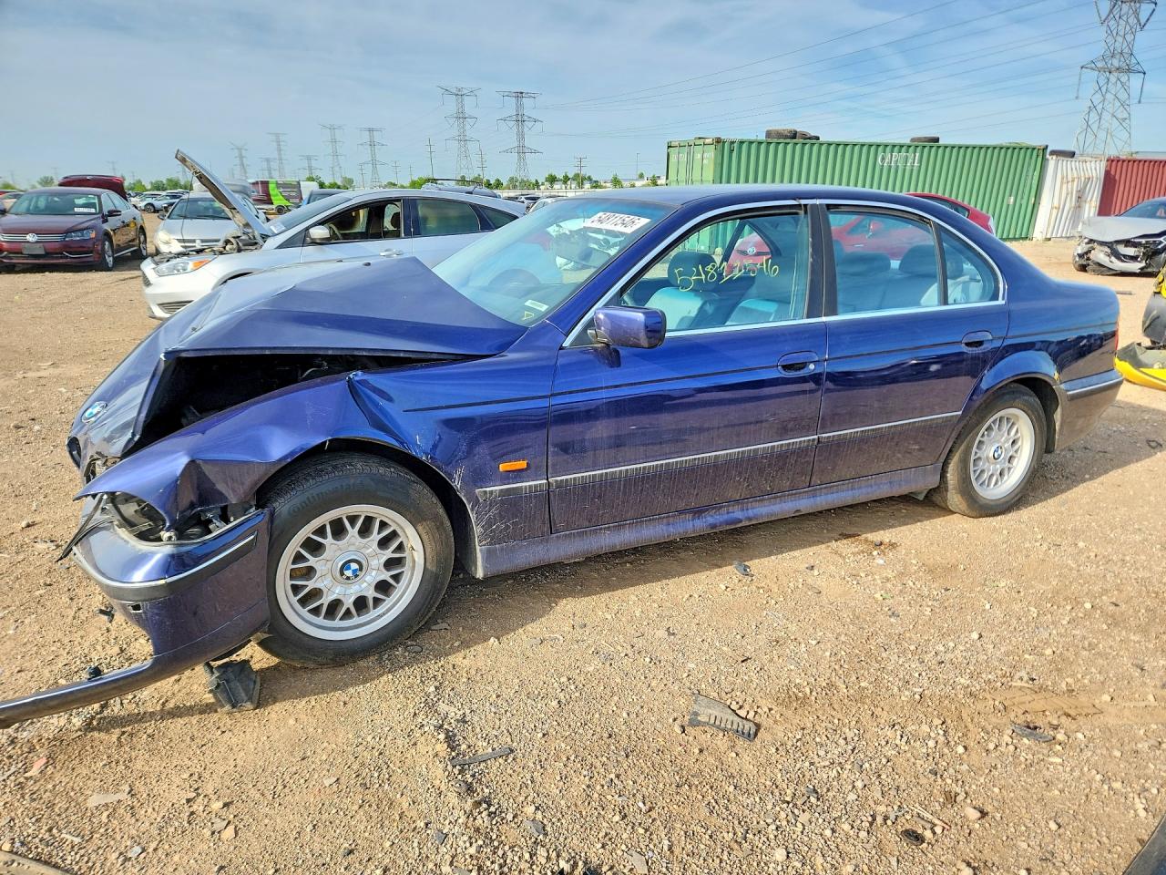 1998 Bmw 528 I Automatic Blue vin: WBADD6323WGT93222