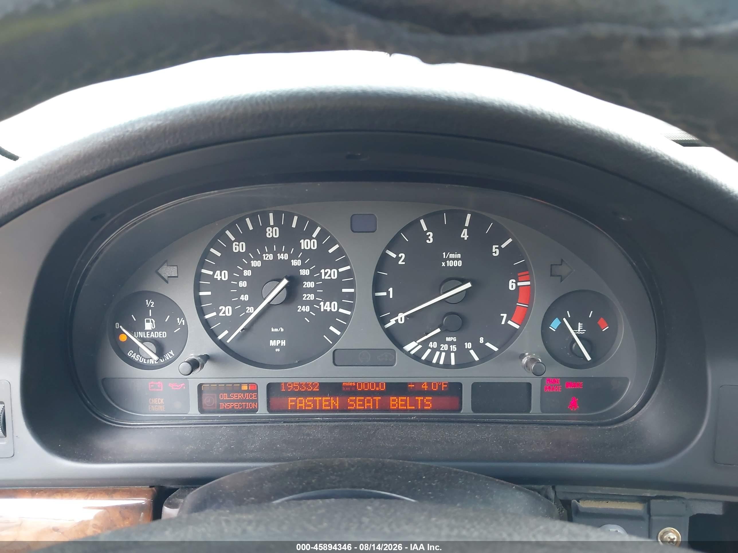 1998 Bmw 540i   Gray vin: WBADE5328WBV94389