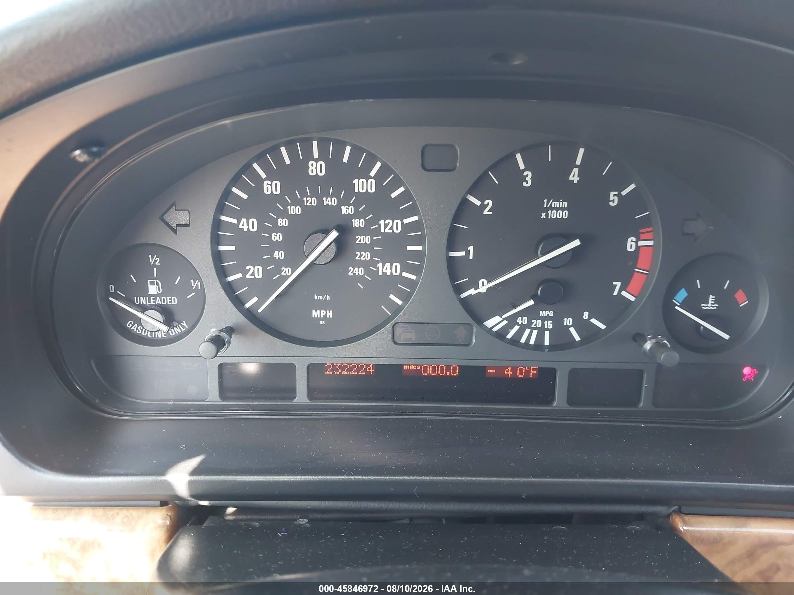 1998 Bmw 540ia   Black vin: WBADE6326WBW59469