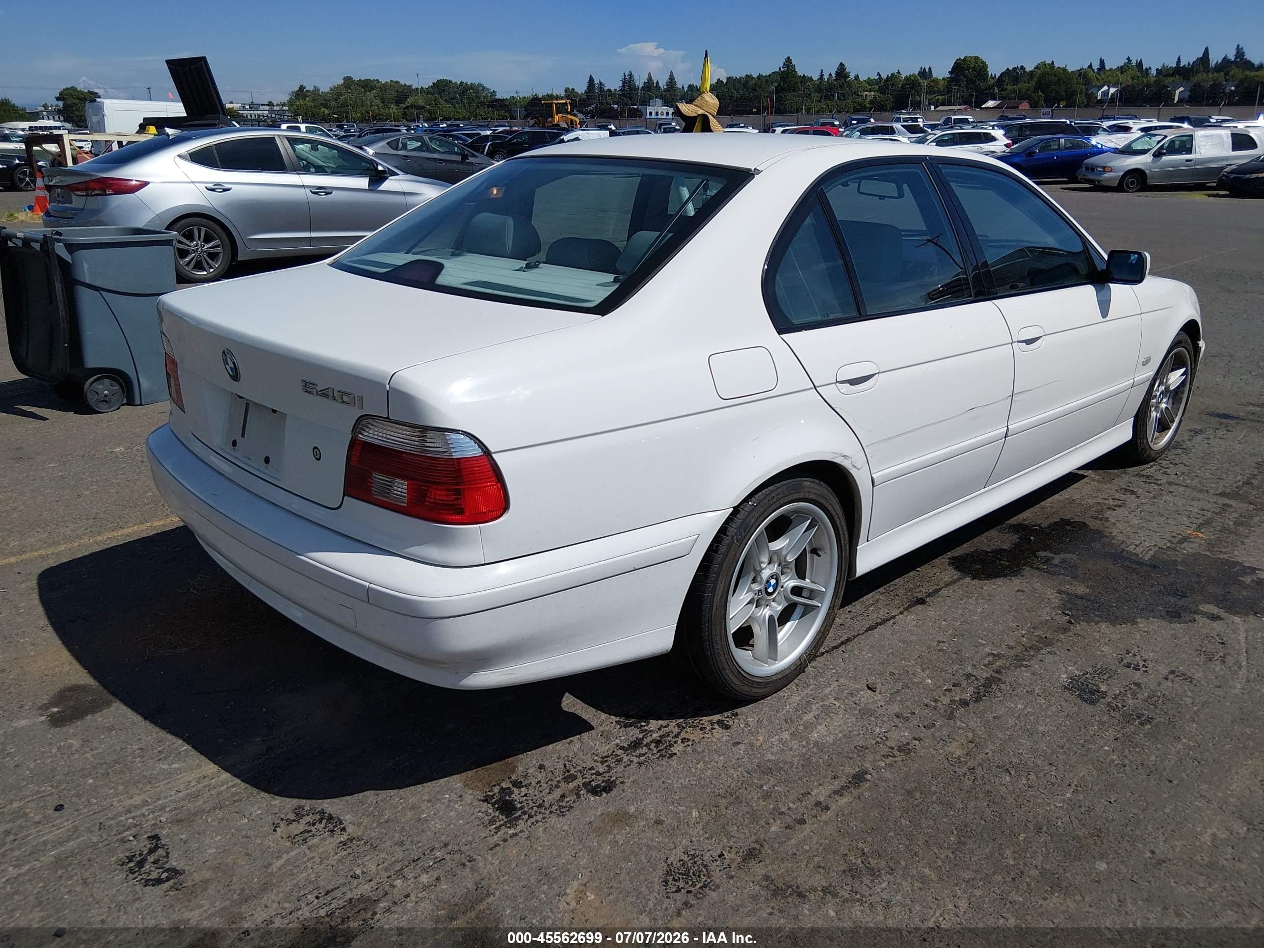 2001 Bmw 540i White vin: WBADN53471GC96724