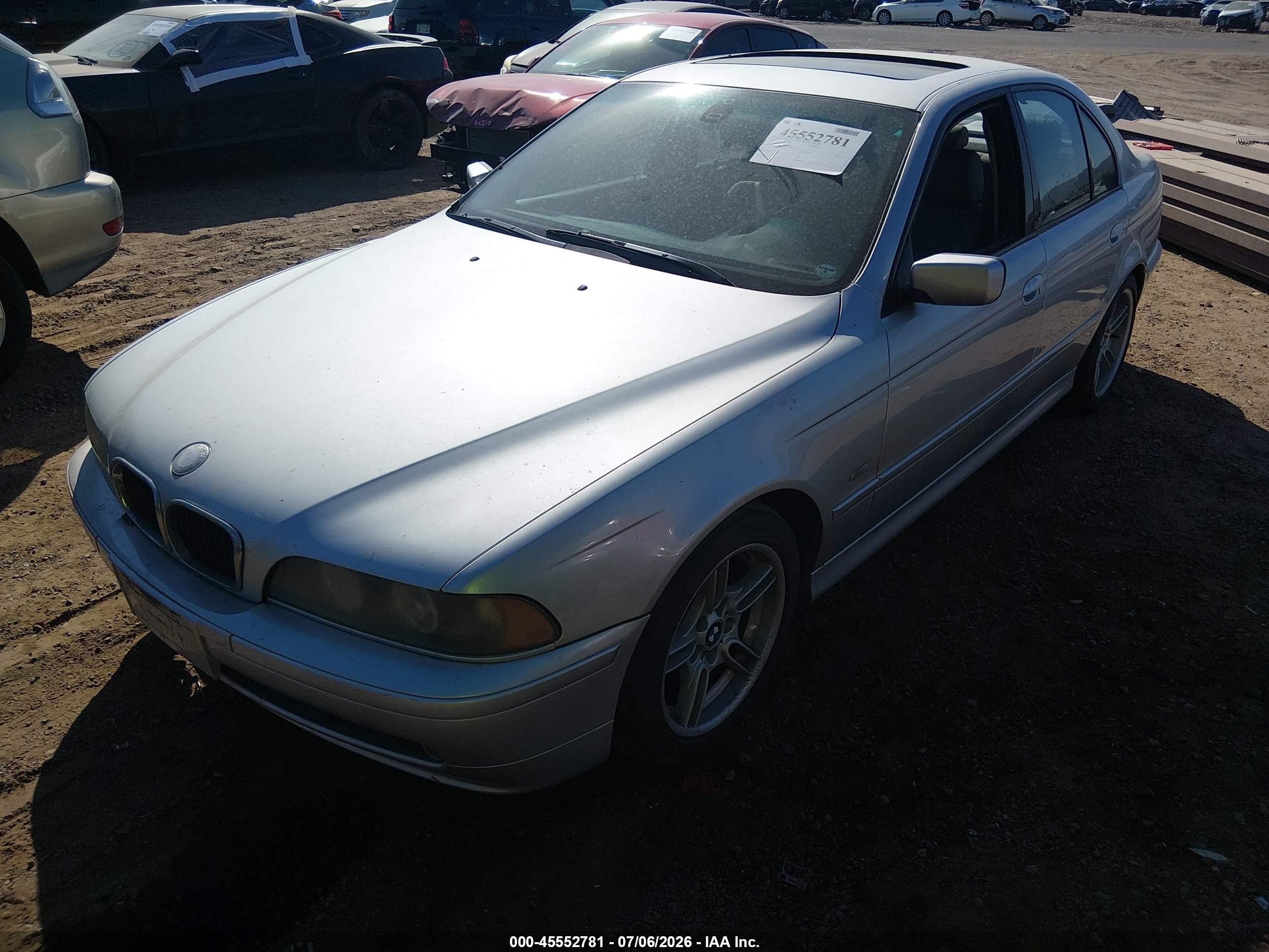 2002 Bmw 5 Series 540ia Silver vin: WBADN63432GN86673