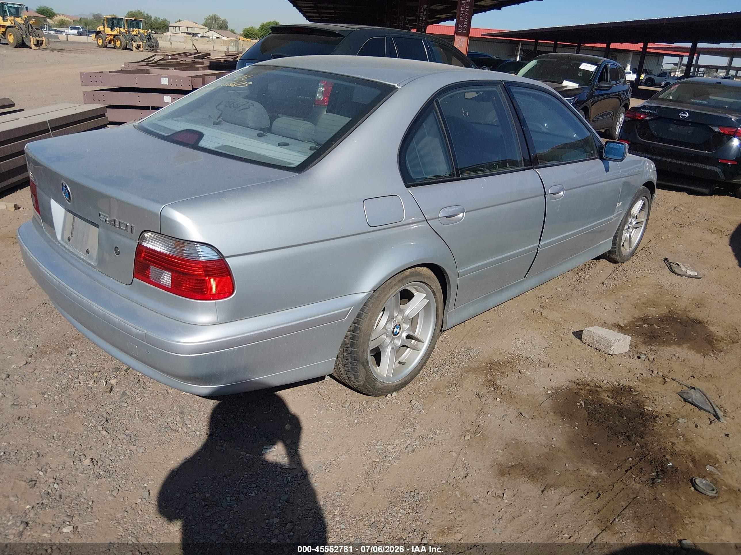 2002 Bmw 5 Series 540ia Silver vin: WBADN63432GN86673