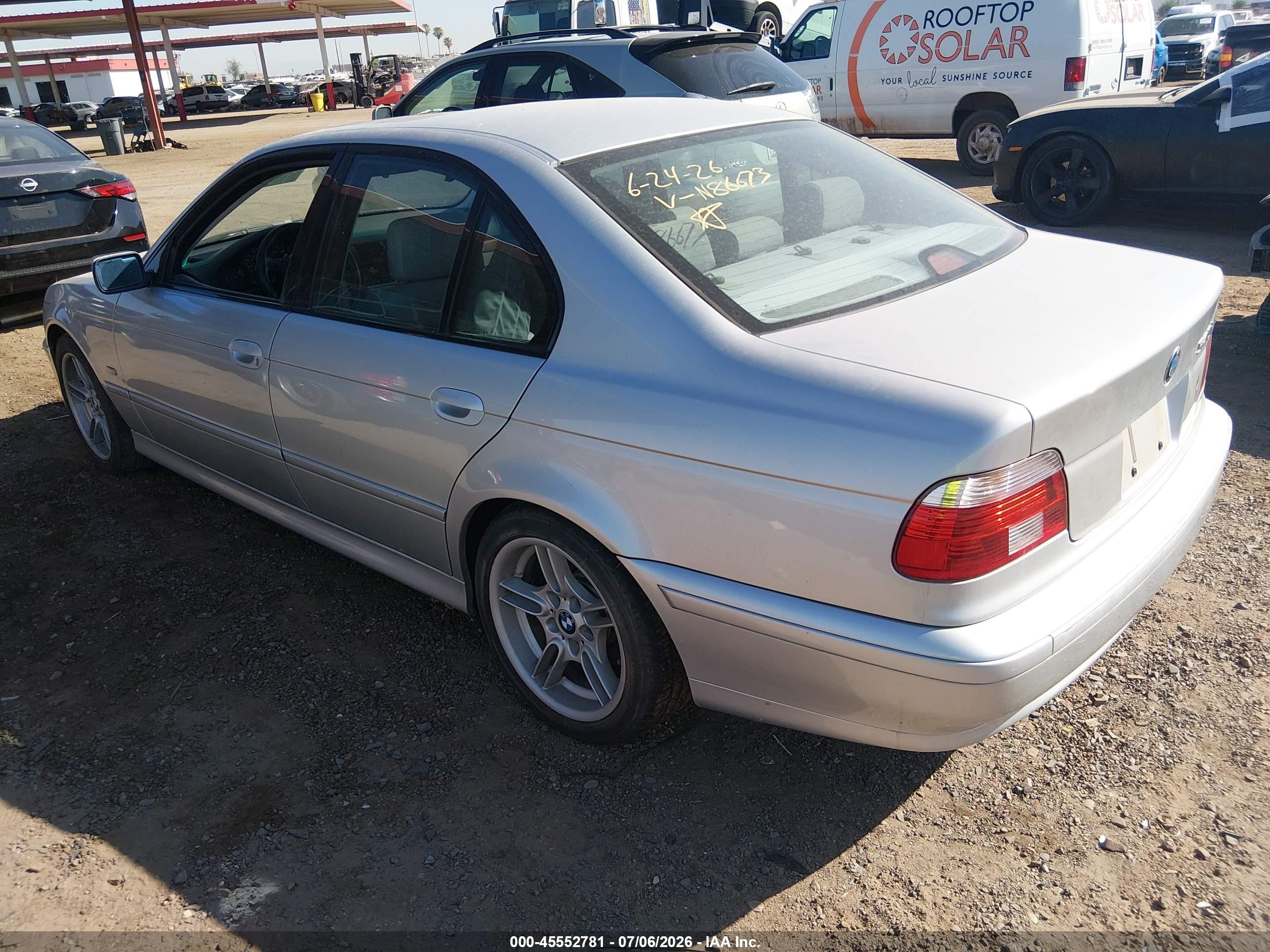 2002 Bmw 5 Series 540ia Silver vin: WBADN63432GN86673