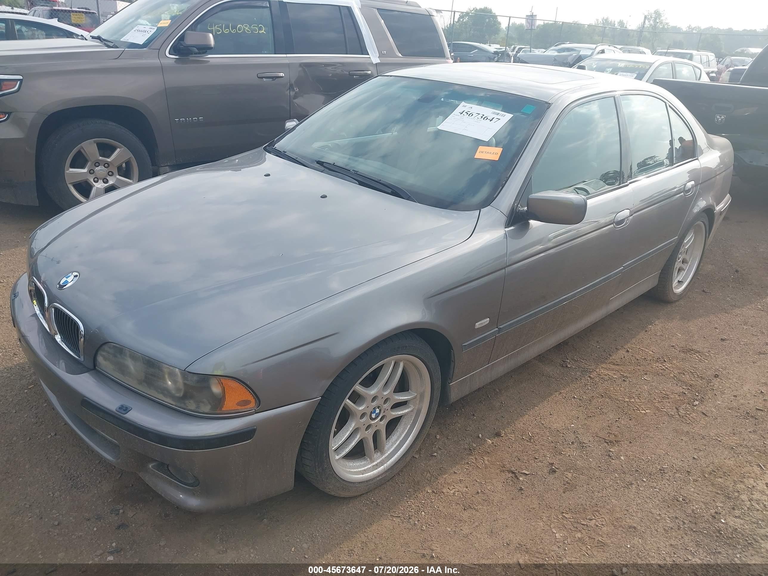 2003 Bmw 5 Series 540ia Gray vin: WBADN63493GS56909