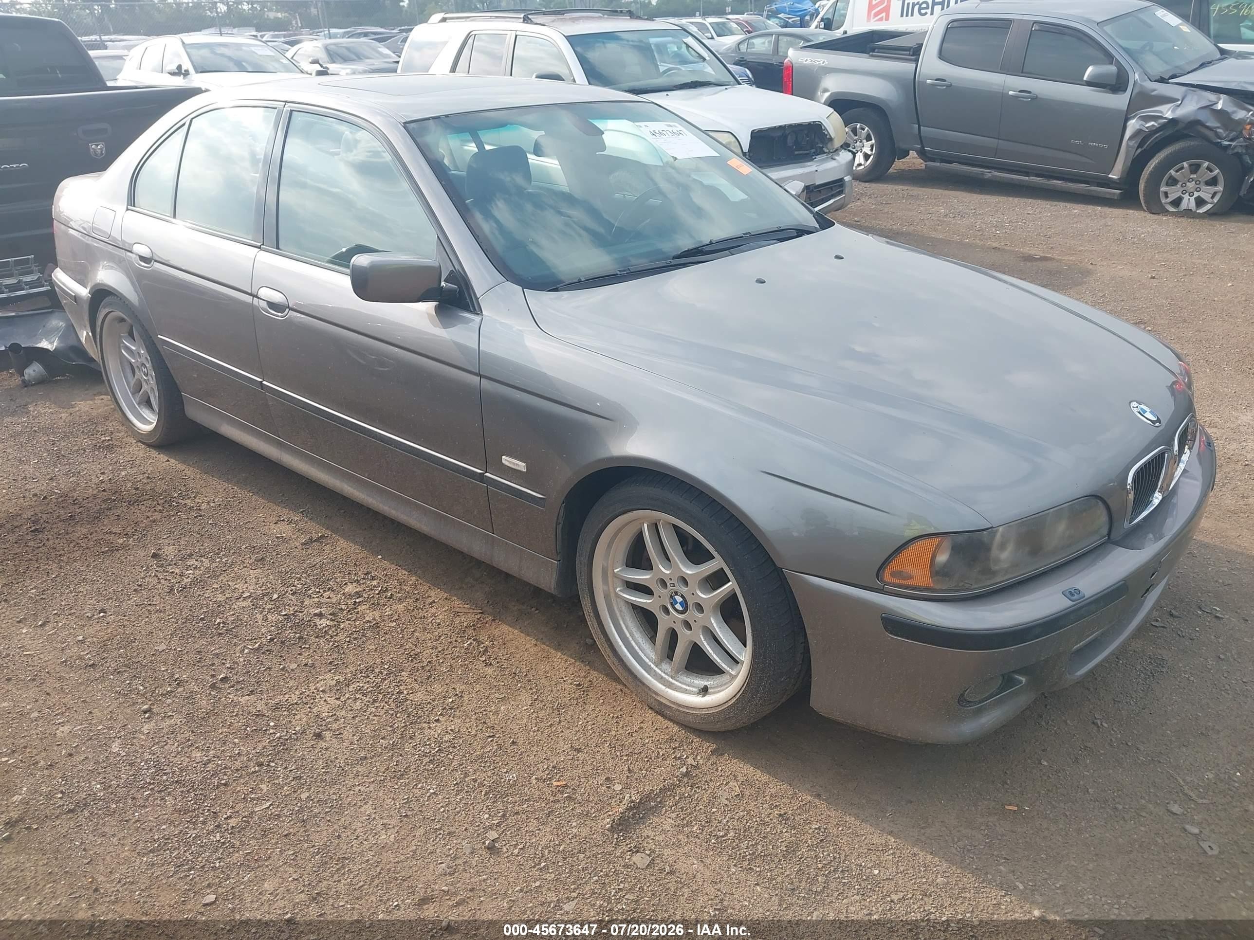 2003 Bmw 5 Series 540ia Gray vin: WBADN63493GS56909