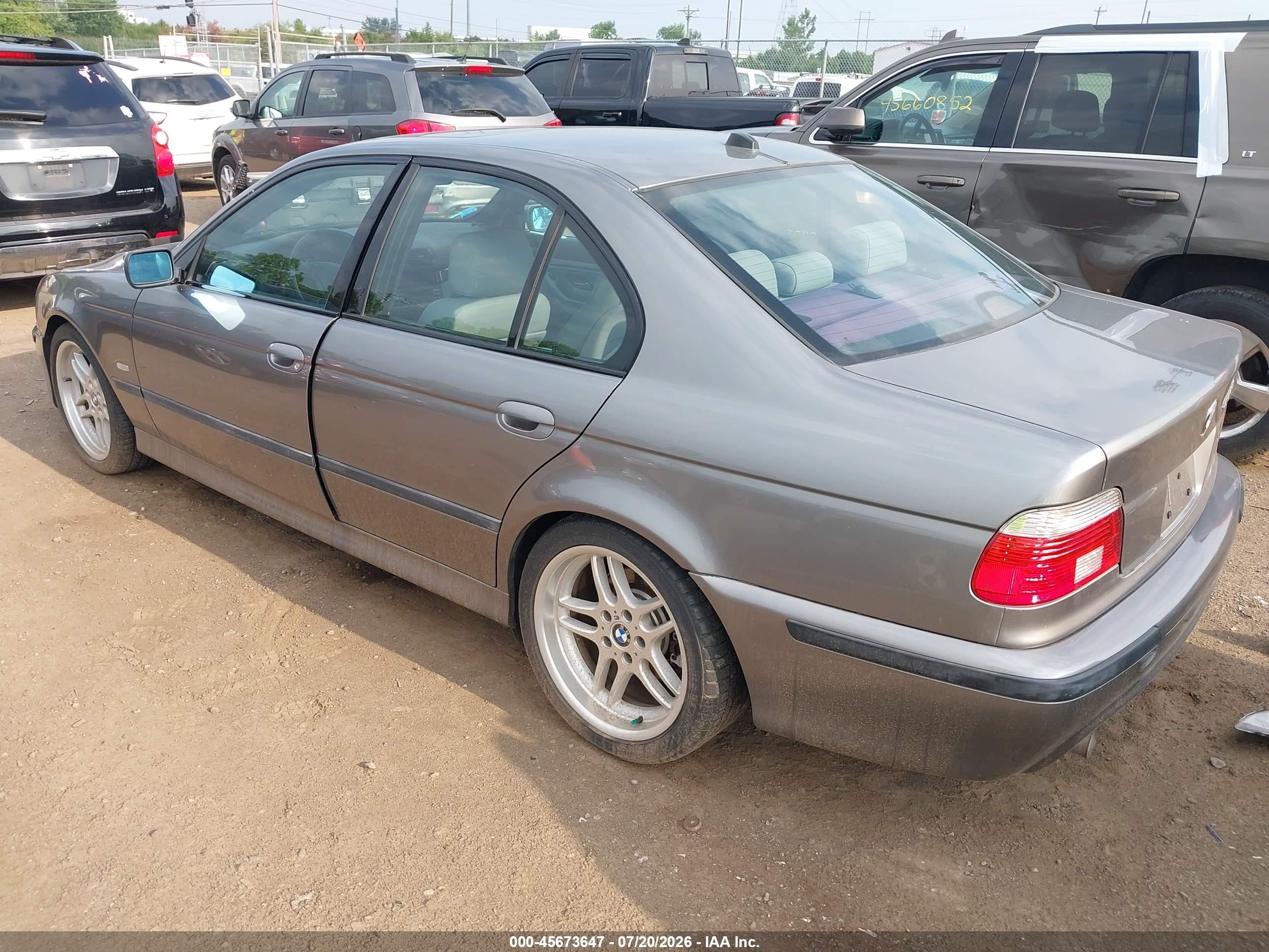 2003 Bmw 5 Series 540ia Gray vin: WBADN63493GS56909