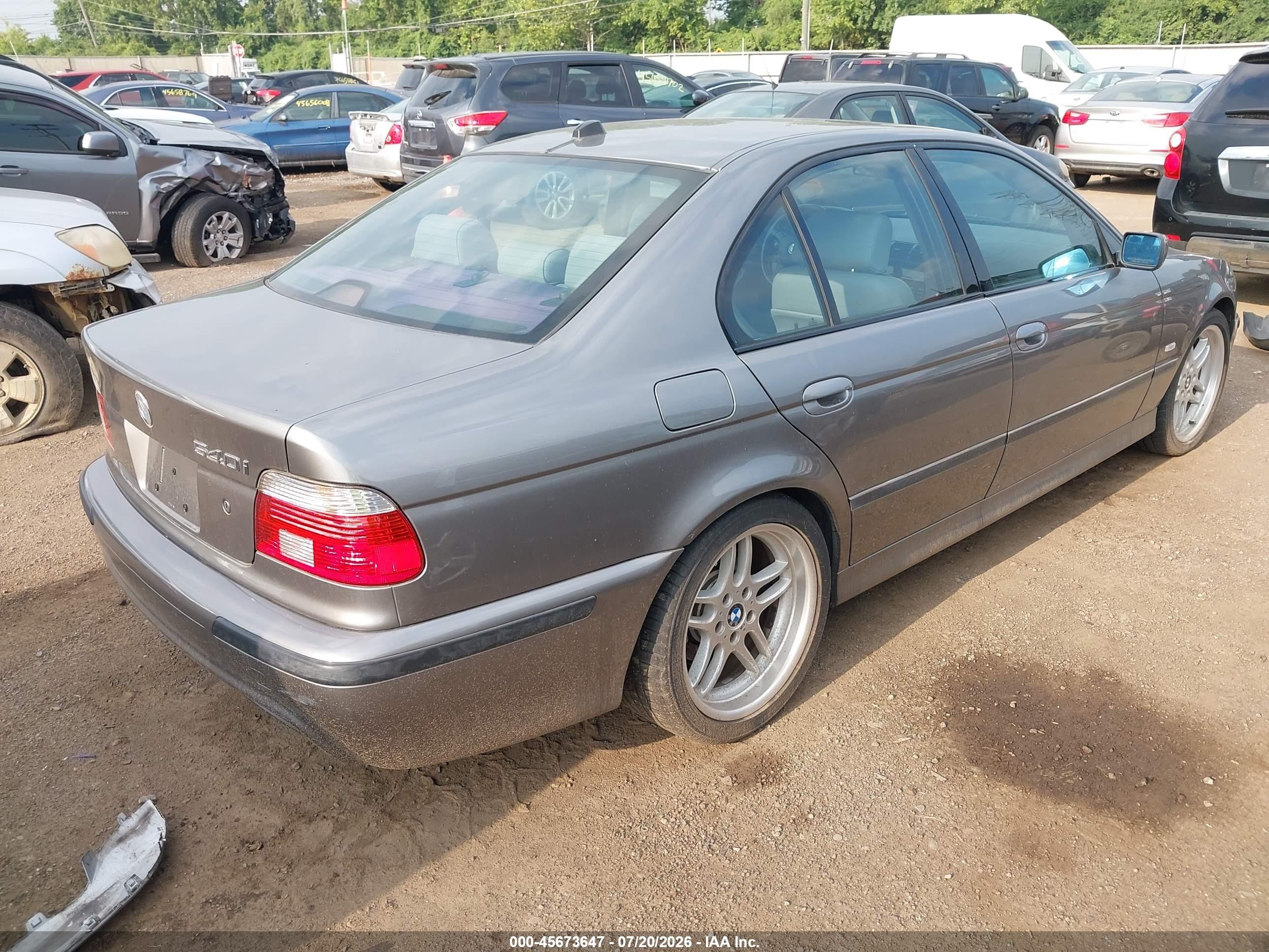 2003 Bmw 5 Series 540ia Gray vin: WBADN63493GS56909