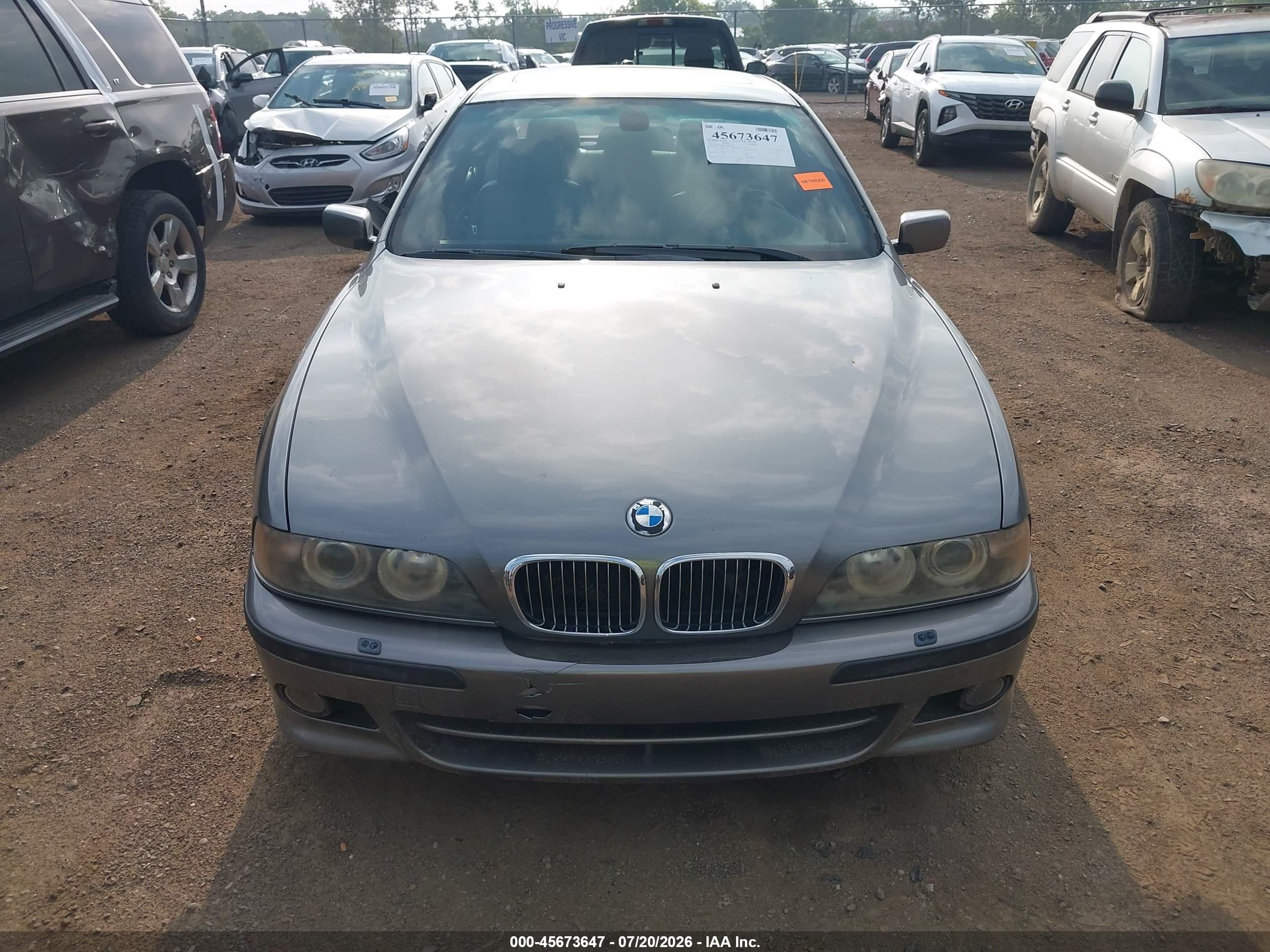 2003 Bmw 5 Series 540ia Gray vin: WBADN63493GS56909