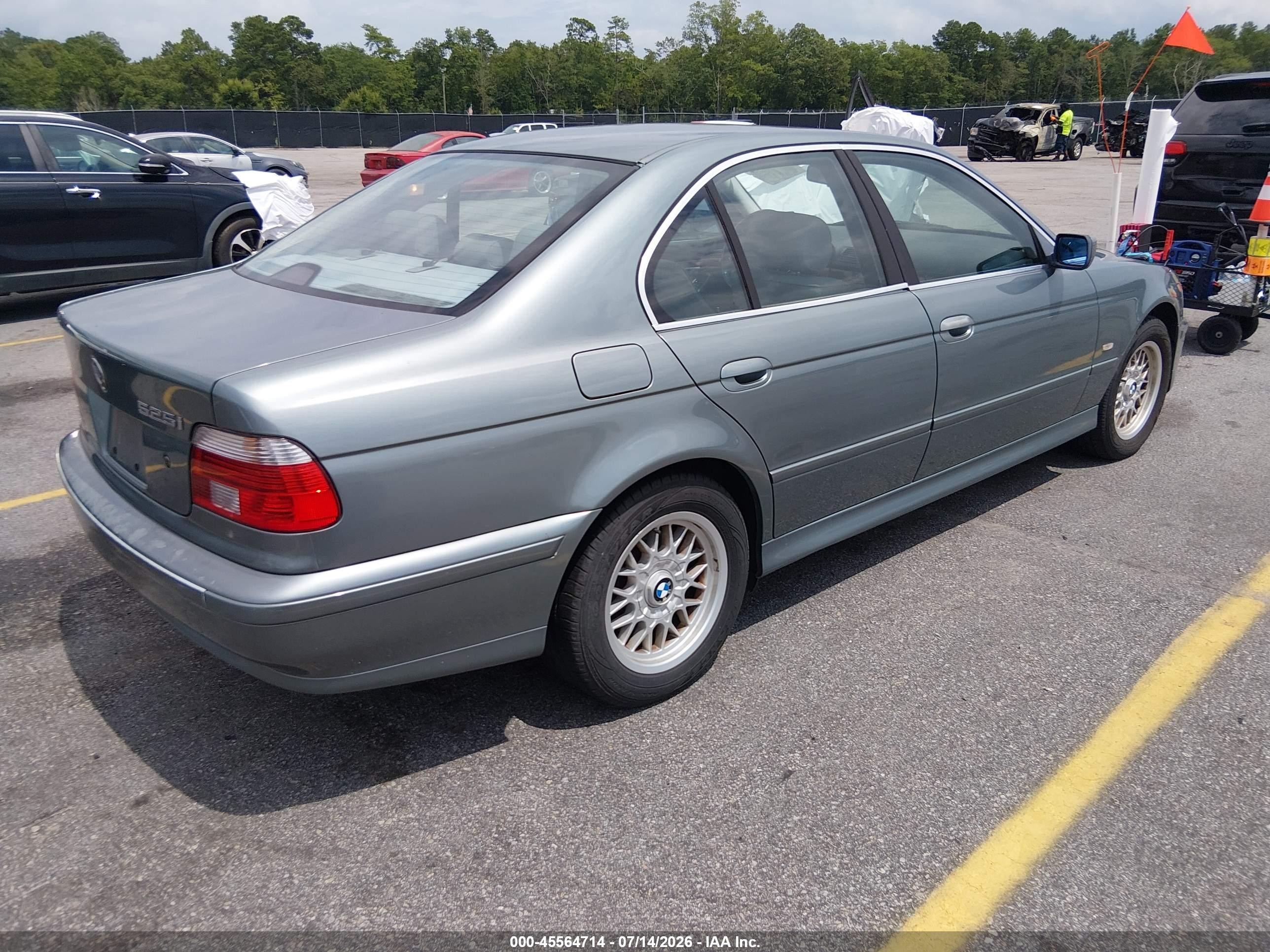 2002 Bmw 5 Series 525i Teal vin: WBADT33422GF42476
