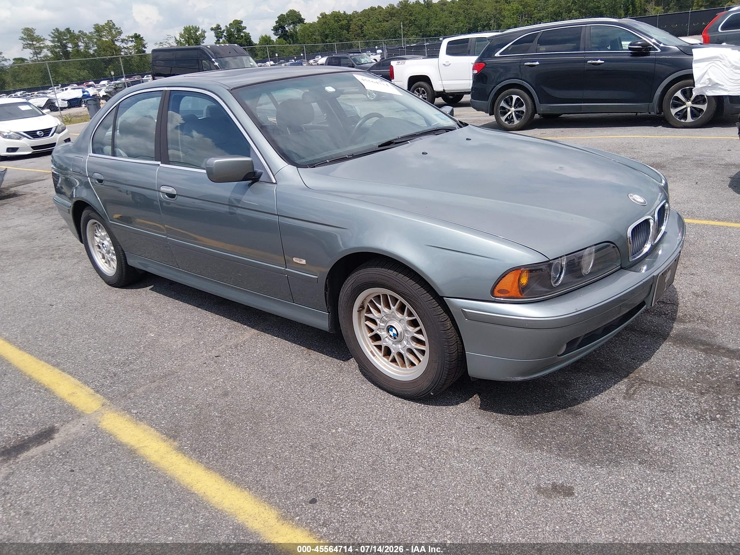 2002 Bmw 5 Series 525i Teal vin: WBADT33422GF42476