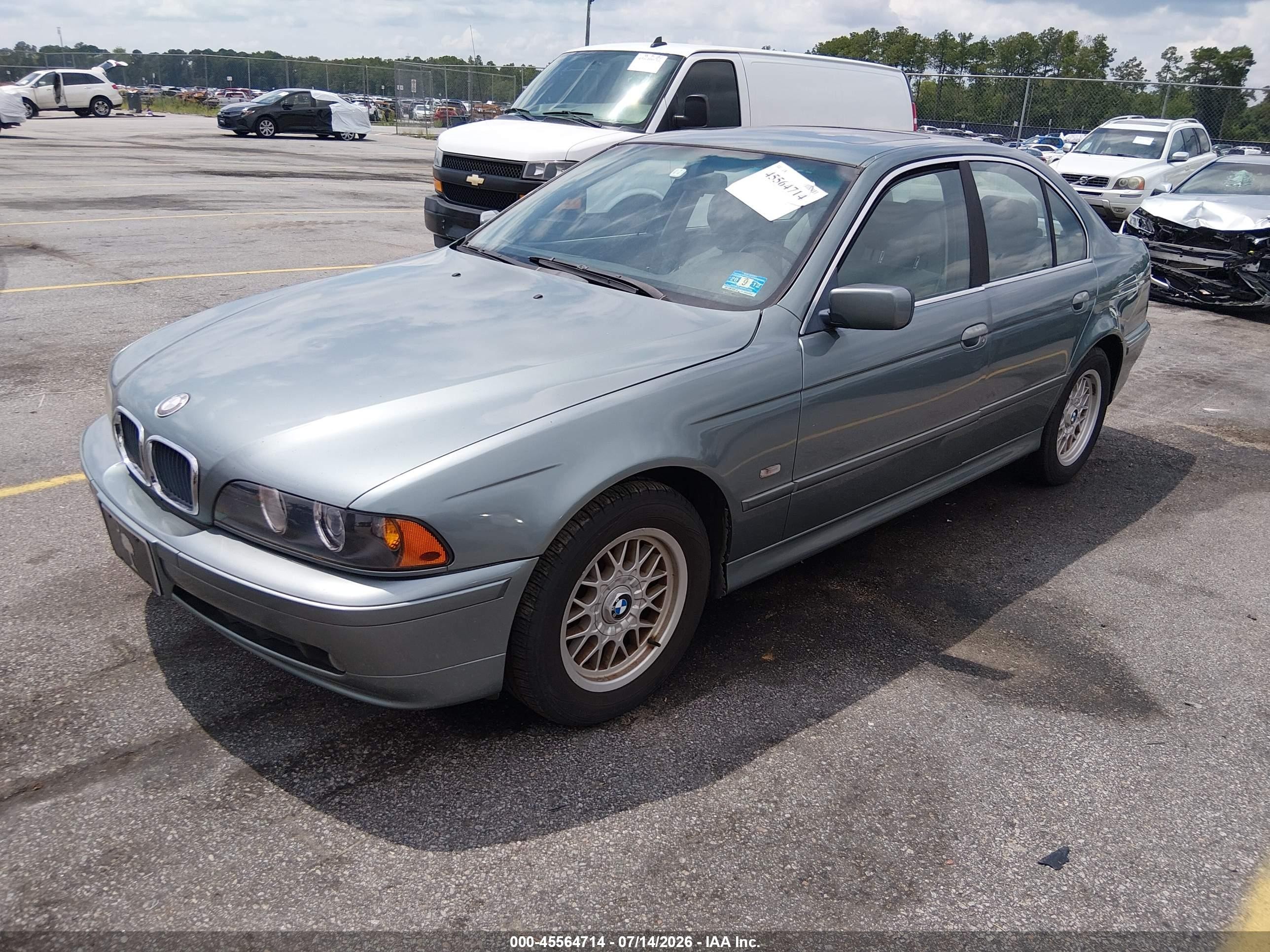 2002 Bmw 5 Series 525i Teal vin: WBADT33422GF42476