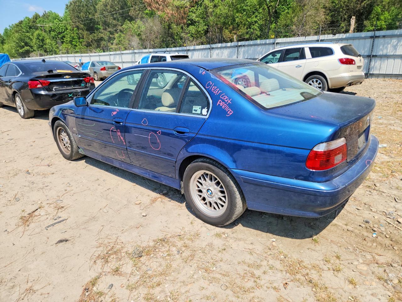 2001 Bmw 525 I Automatic Синий vin: WBADT43451GF58515