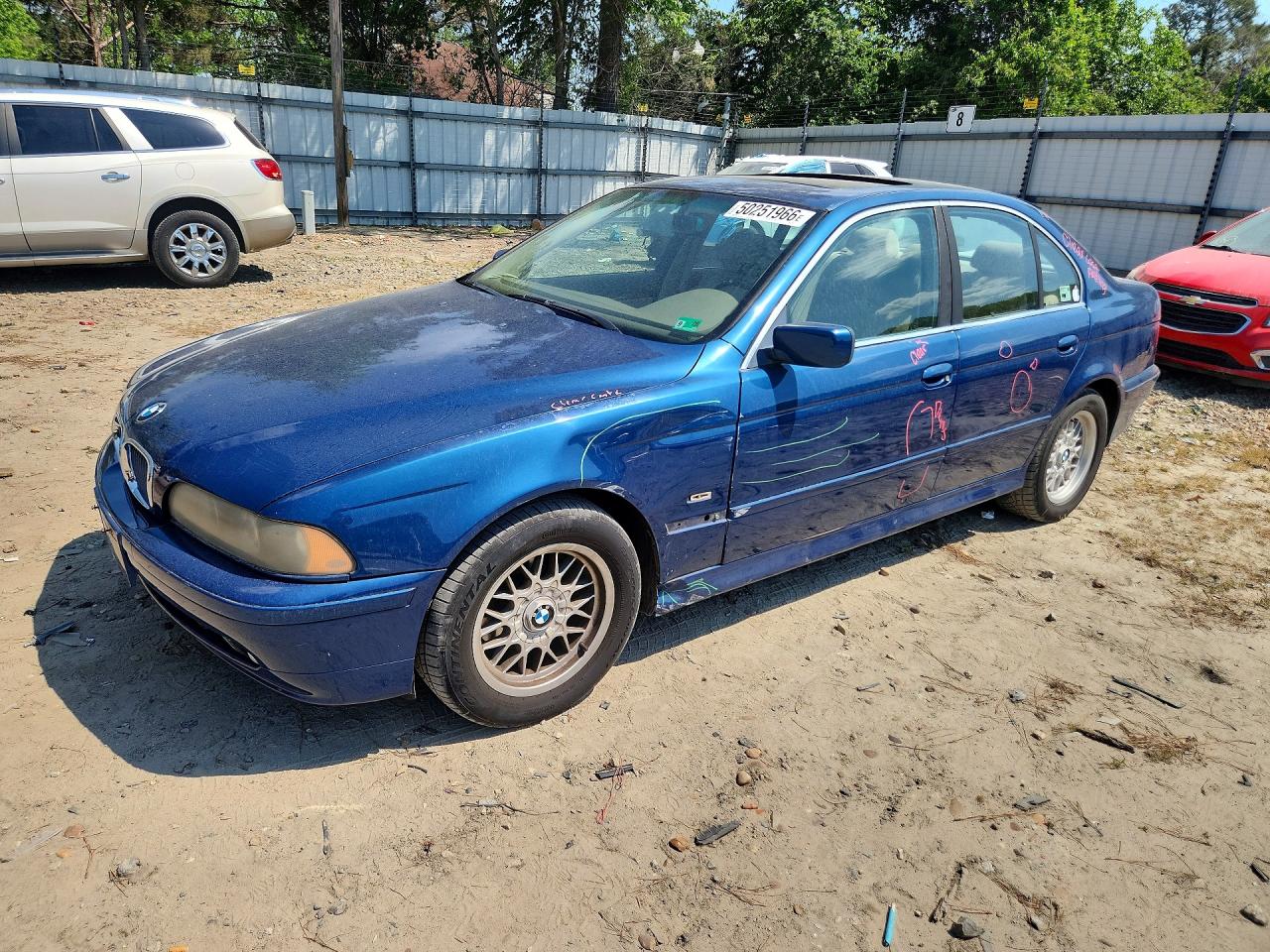 2001 Bmw 525 I Automatic Синий vin: WBADT43451GF58515
