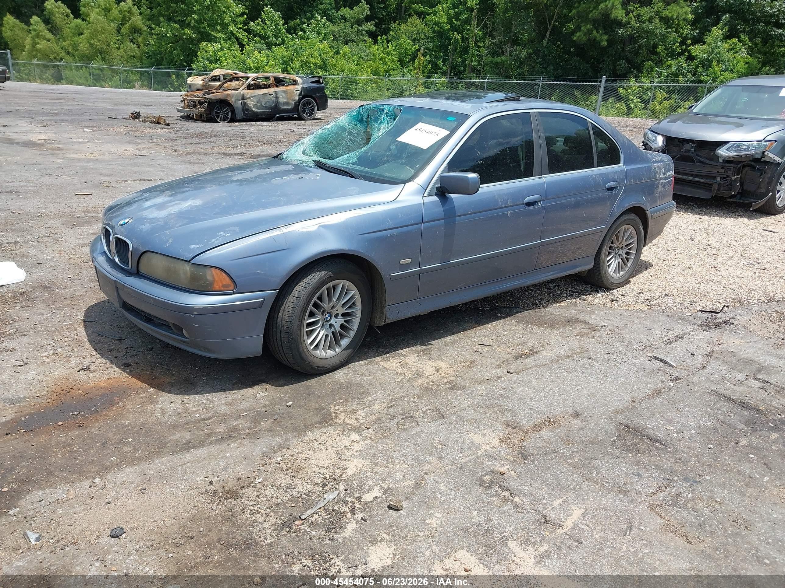 2003 Bmw 5 Series 530ia Blue vin: WBADT63403CK28753