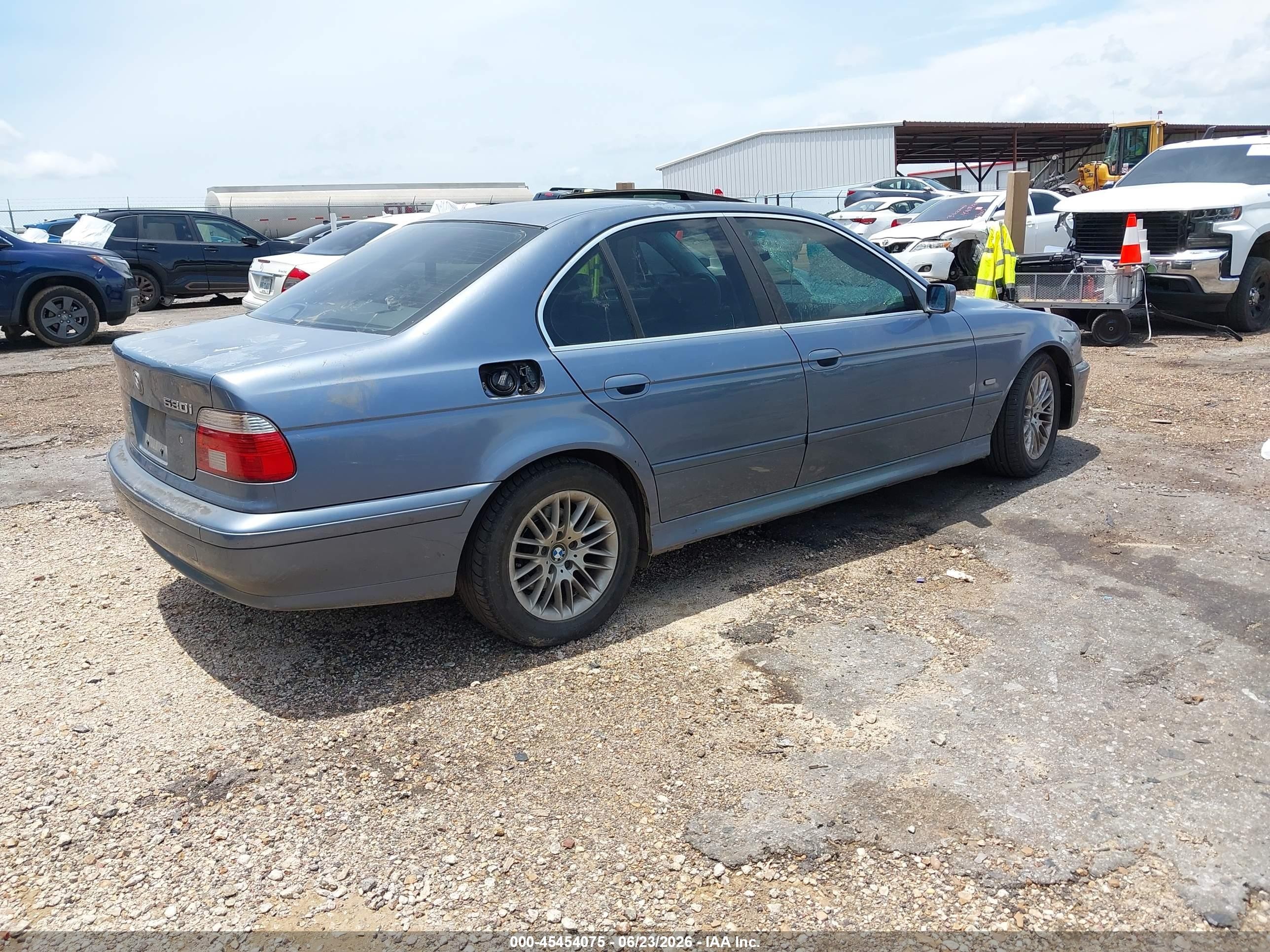 2003 Bmw 5 Series 530ia Blue vin: WBADT63403CK28753