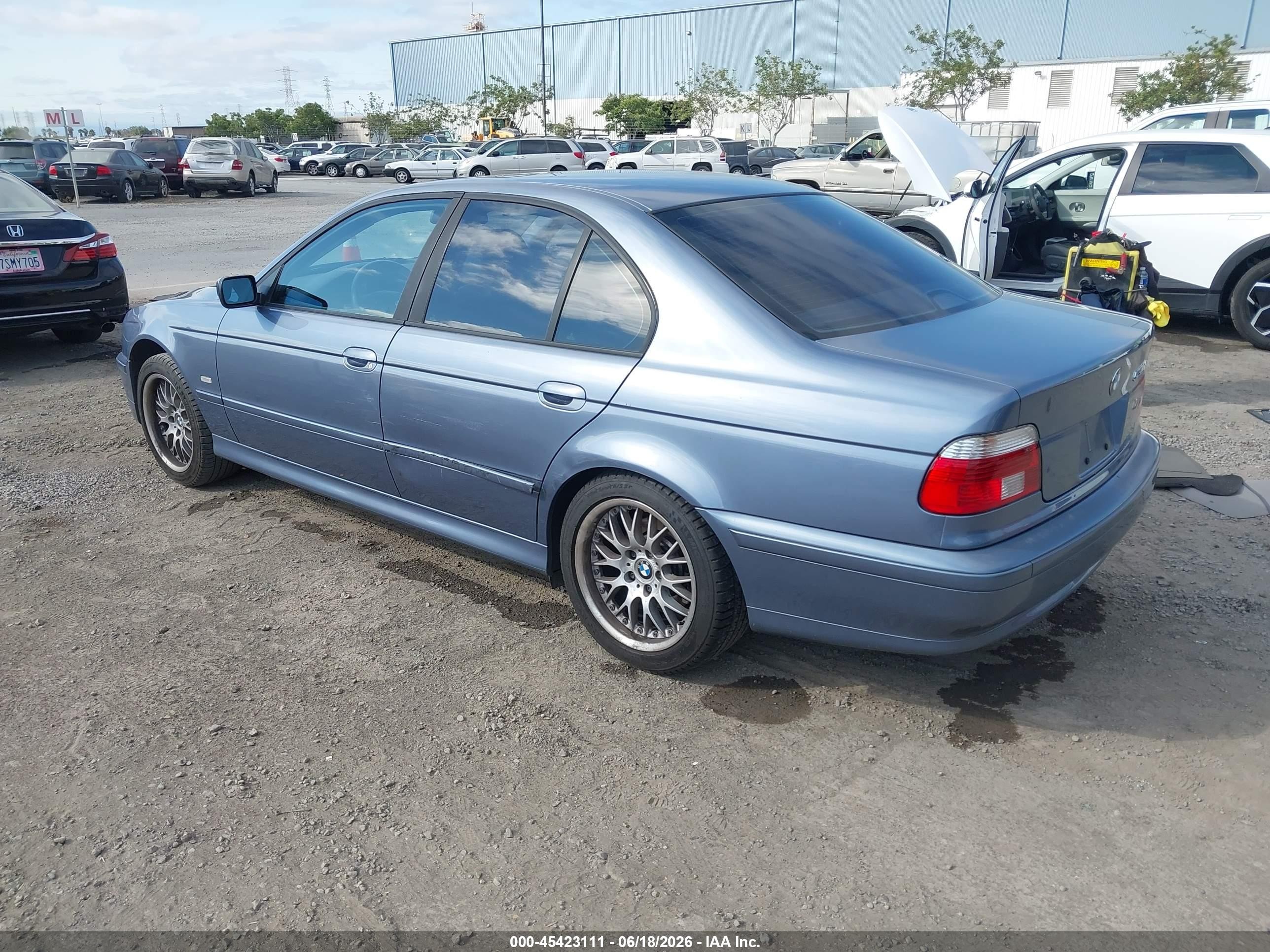 2003 Bmw 530ia Light Blue vin: WBADT63423CK29127