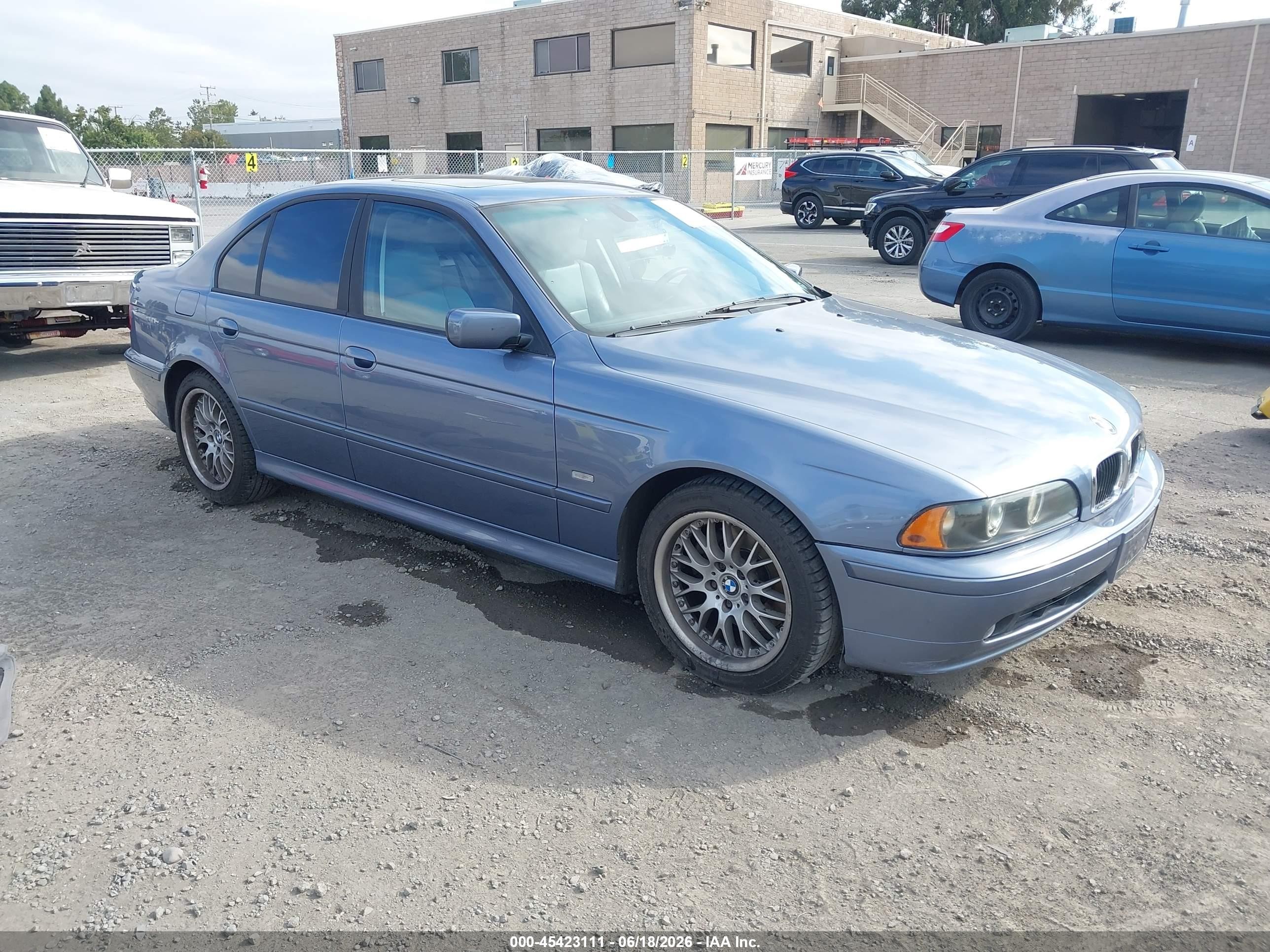 2003 Bmw 530ia Light Blue vin: WBADT63423CK29127