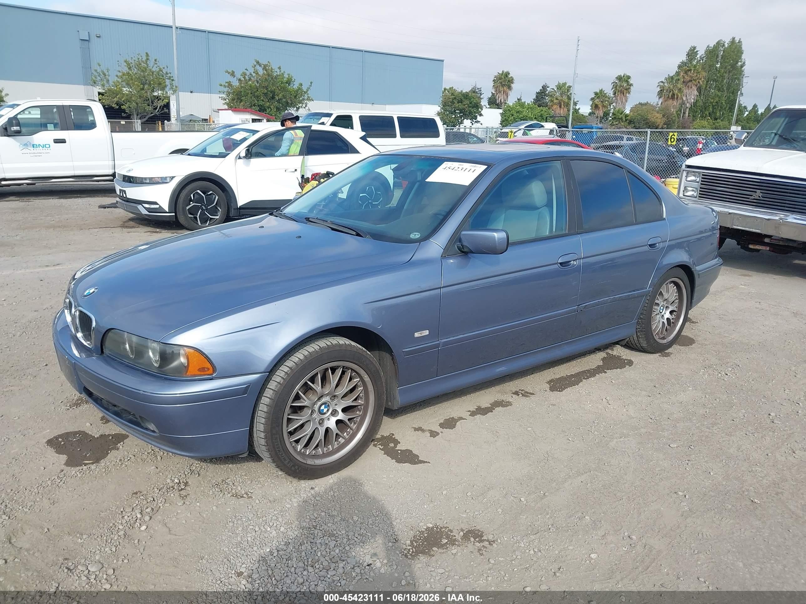 2003 Bmw 530ia Light Blue vin: WBADT63423CK29127