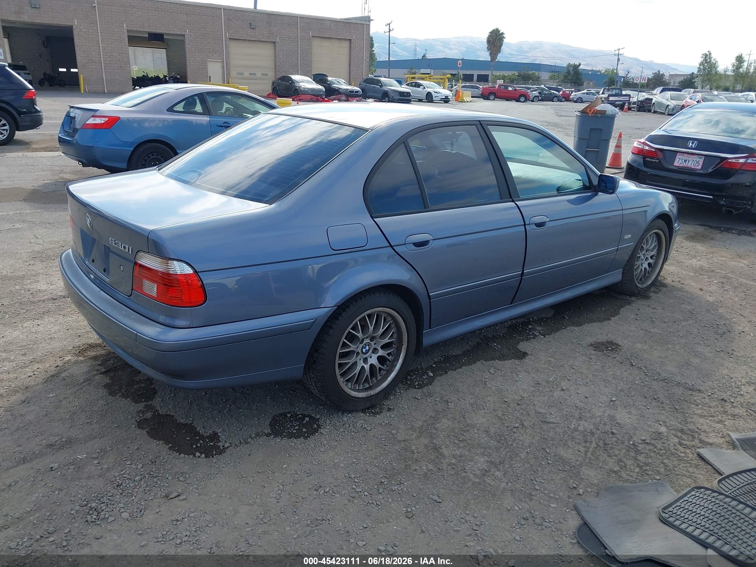 2003 Bmw 530ia Light Blue vin: WBADT63423CK29127