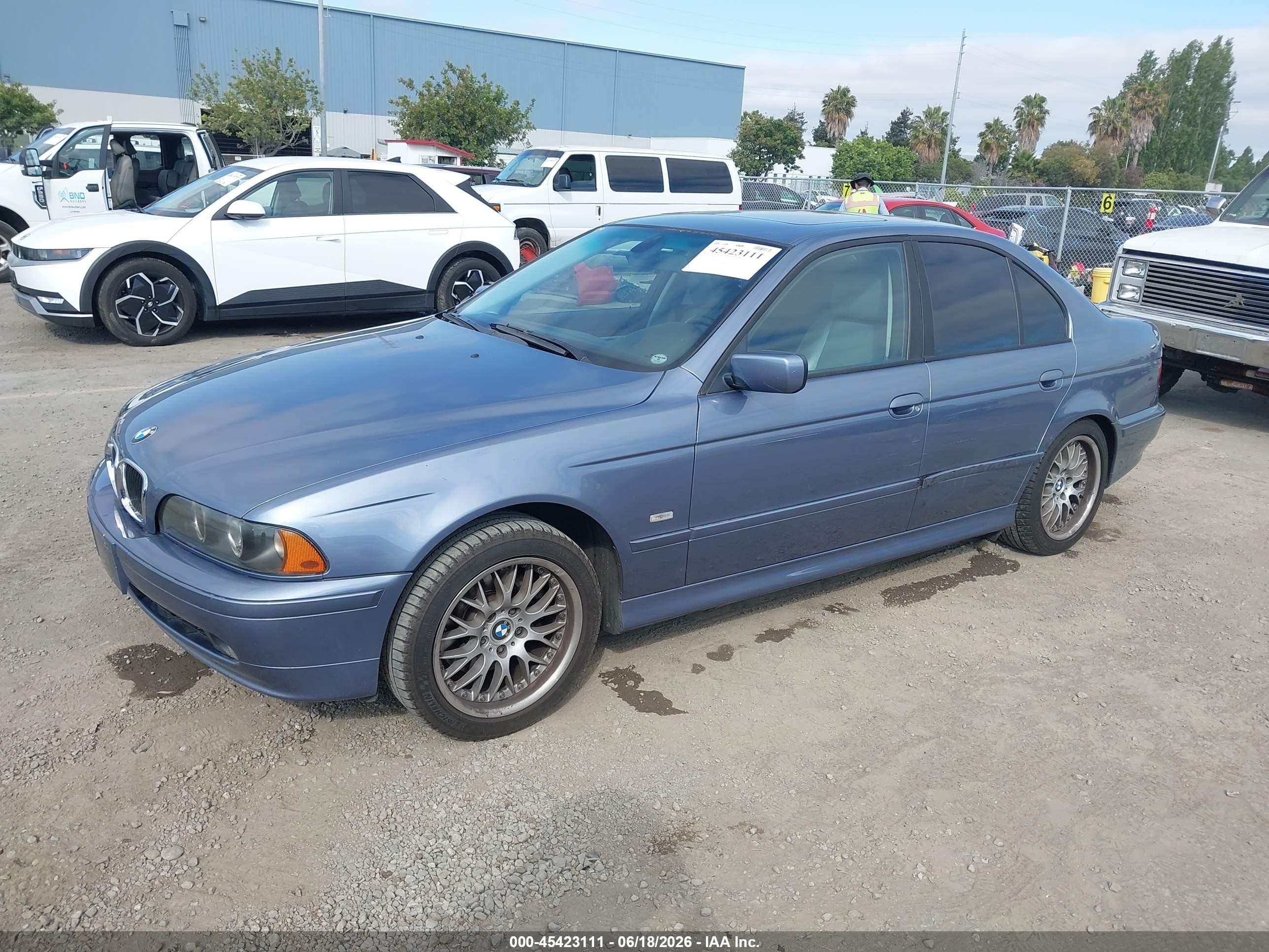 2003 Bmw 530ia Light Blue vin: WBADT63423CK29127