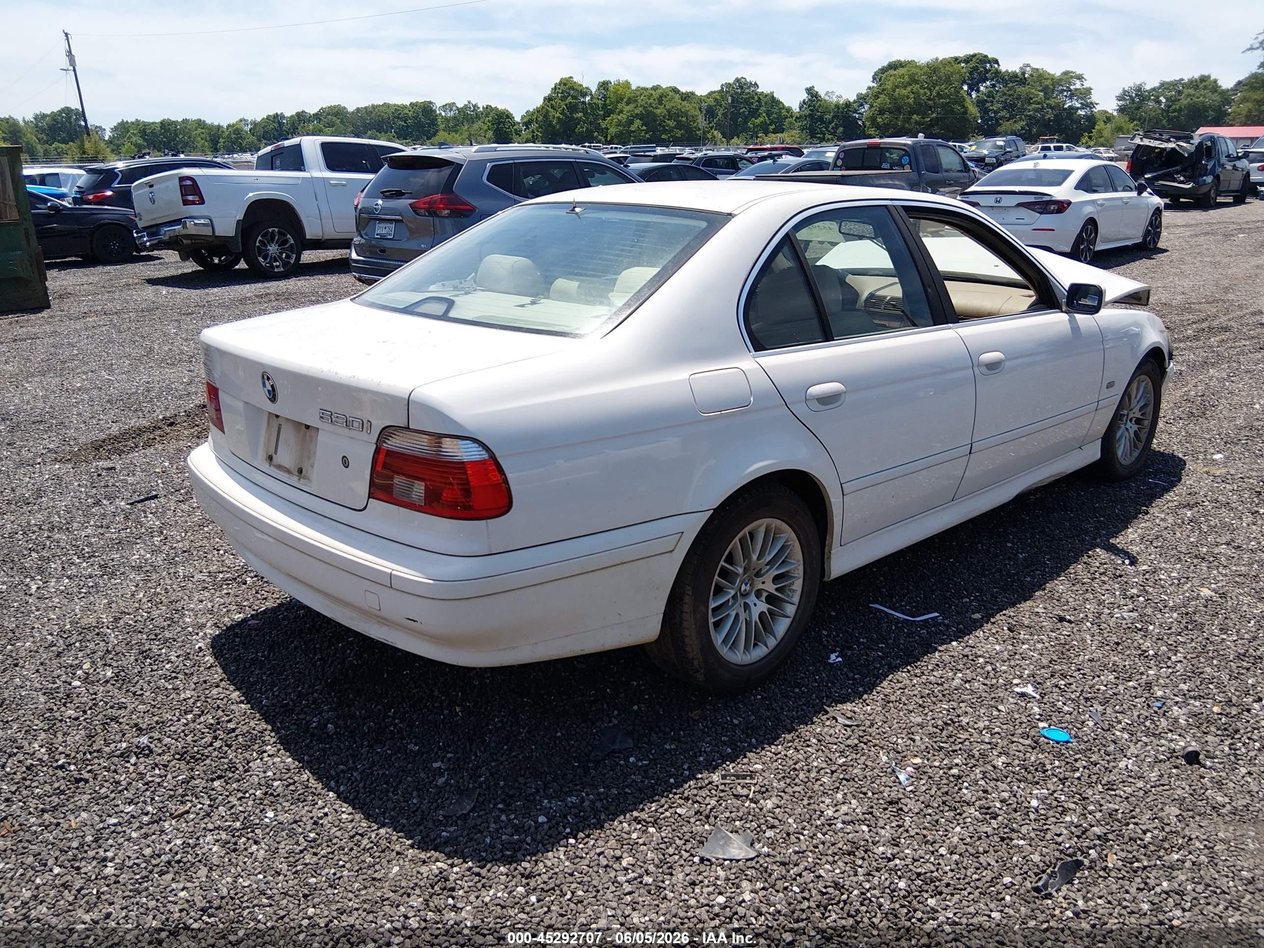 2002 Bmw 530ia White vin: WBADT63462CH89640