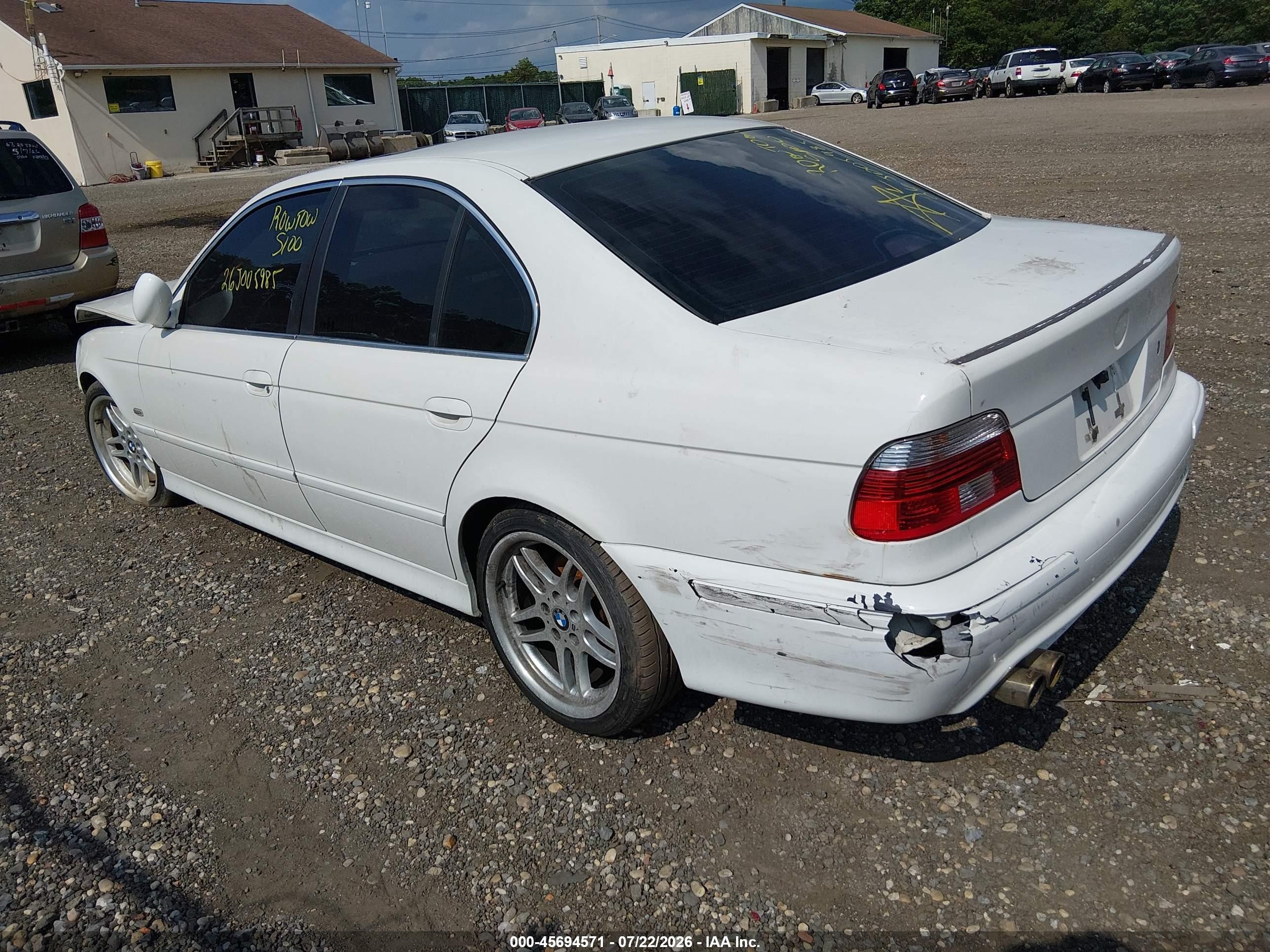2002 Bmw 5 Series 530ia White vin: WBADT63472CH85158