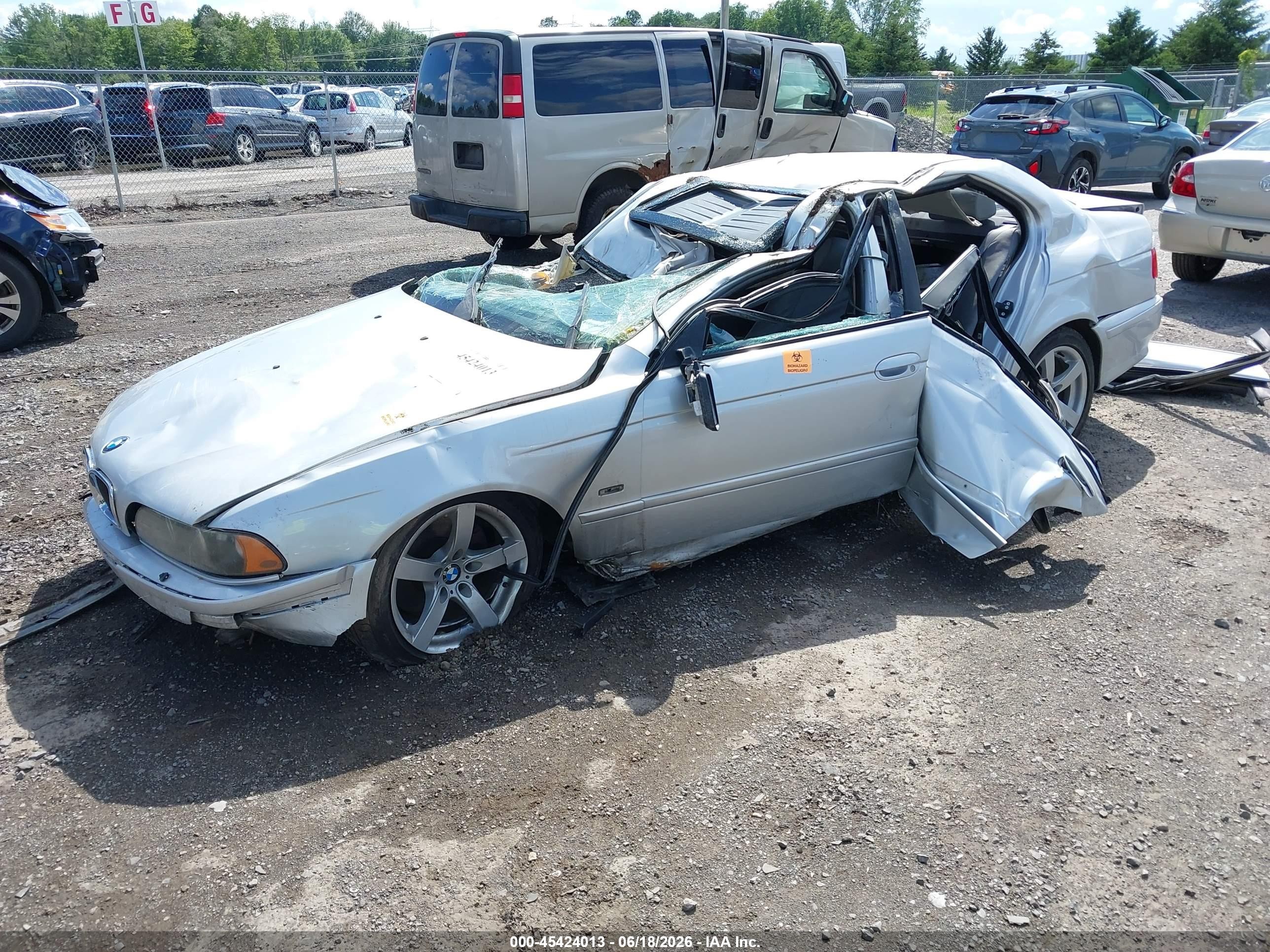 2002 Bmw 5 Series 530ia Silver vin: WBADT63472CH89789
