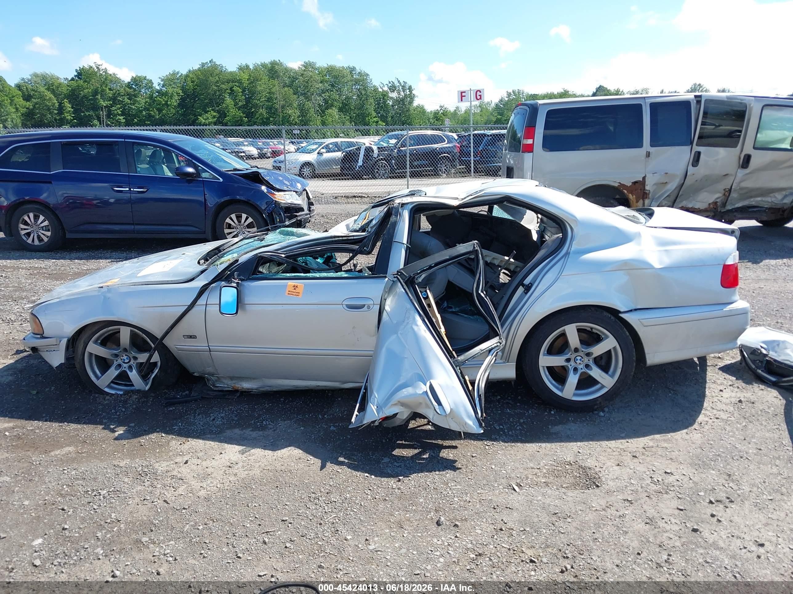 2002 Bmw 5 Series 530ia Silver vin: WBADT63472CH89789