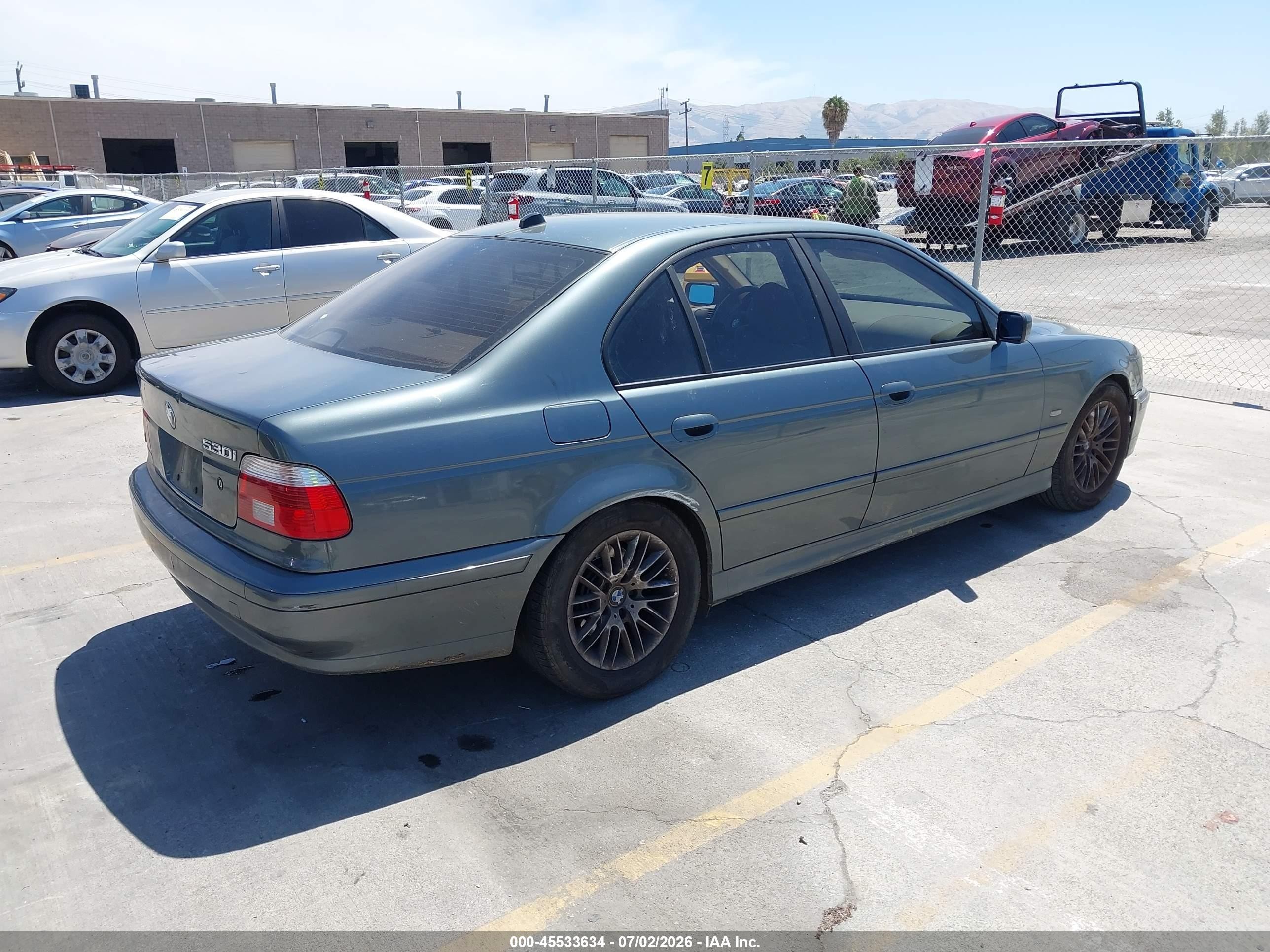 2003 Bmw 5 Series 530ia Gray vin: WBADT63473CK38163