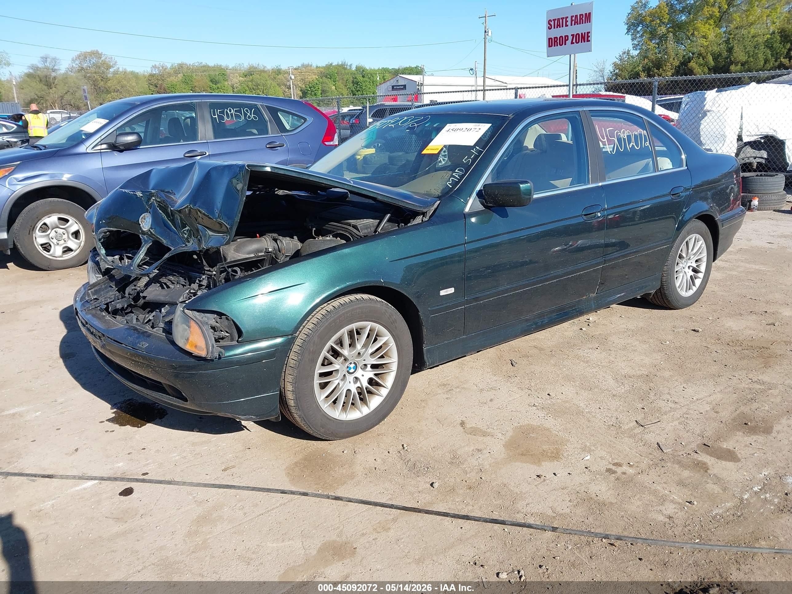 2003 Bmw 530ia Зеленый vin: WBADT634X3CK28288