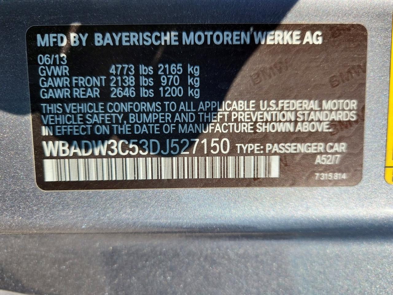 2013 Bmw 328 I Gray vin: WBADW3C53DJ527150