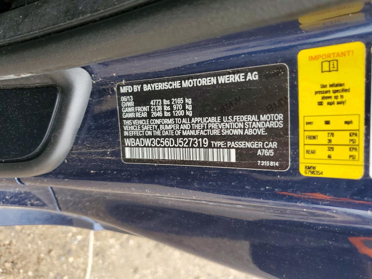 2013 Bmw 328 I Blue vin: WBADW3C56DJ527319