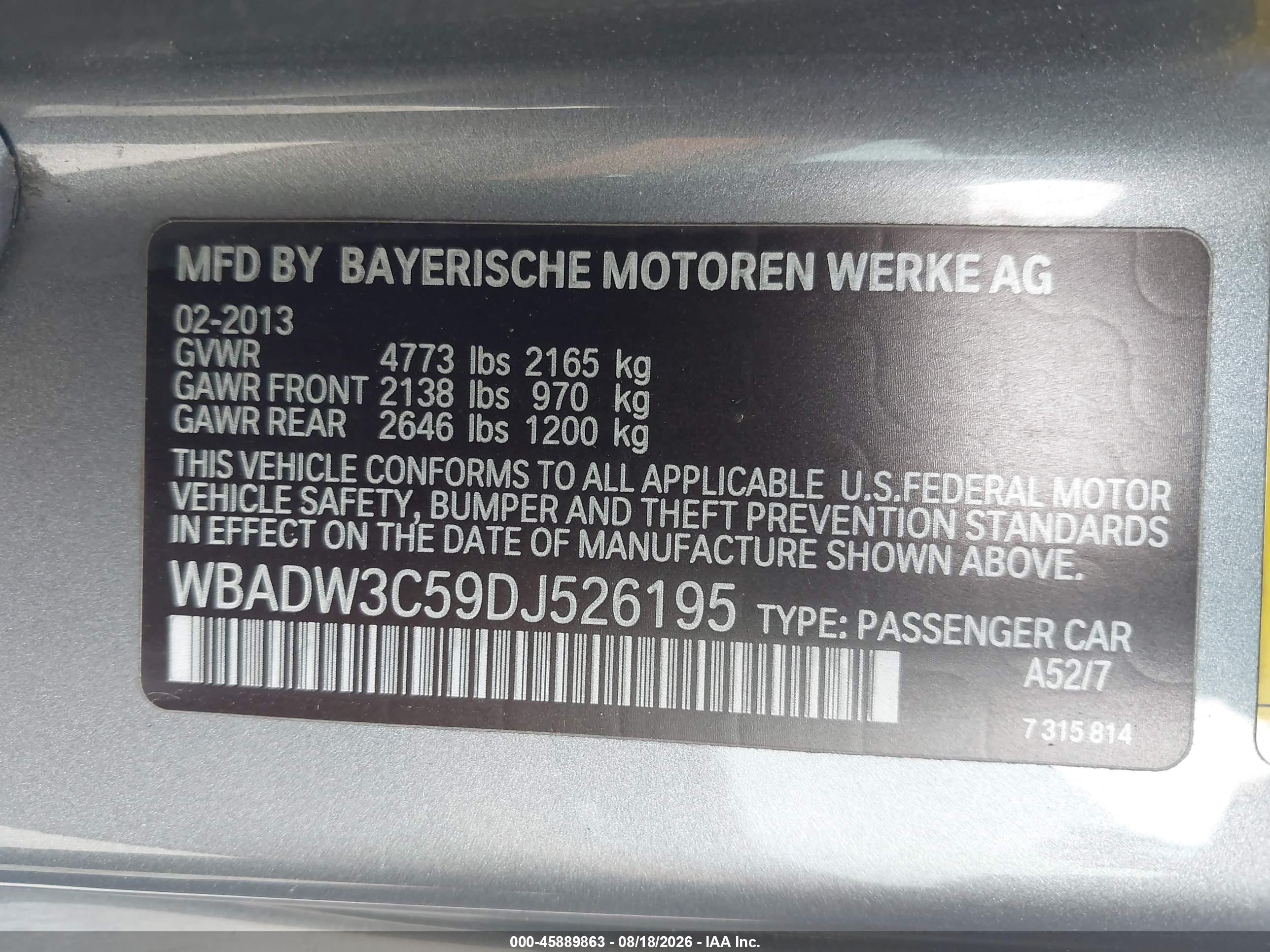 2013 Bmw 328i   Gray vin: WBADW3C59DJ526195