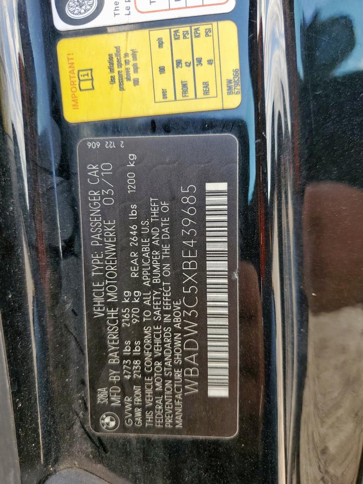 2011 Bmw 328 I Black vin: WBADW3C5XBE439685