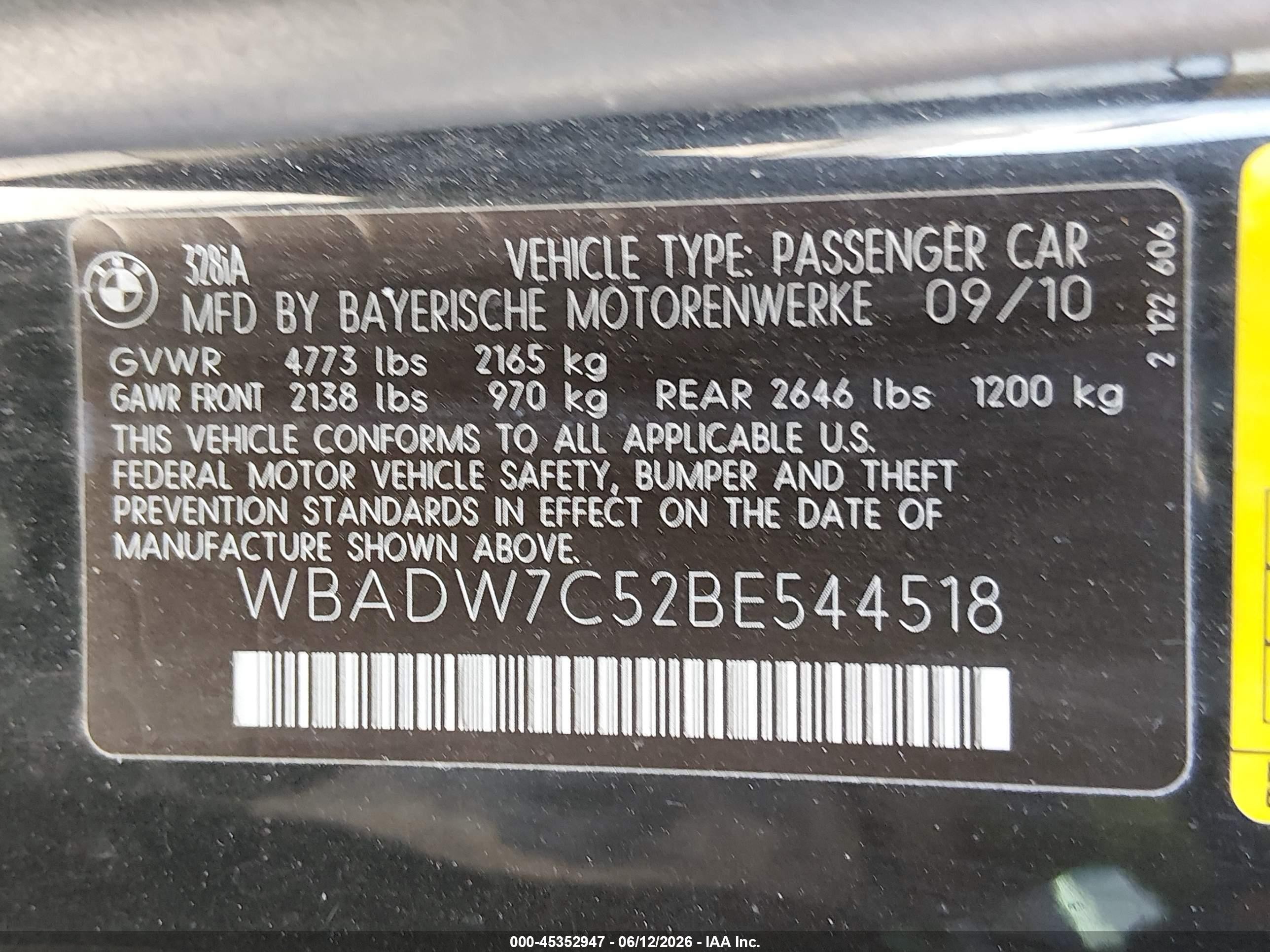 2011 Bmw 328i   Черный vin: WBADW7C52BE544518