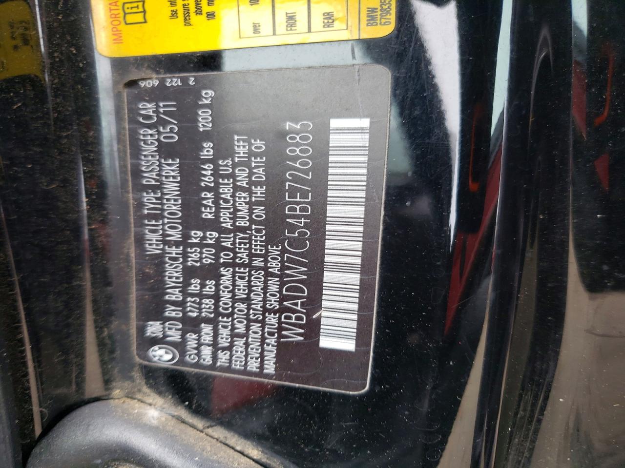 2011 Bmw 328 I Sulev Black vin: WBADW7C54BE726883