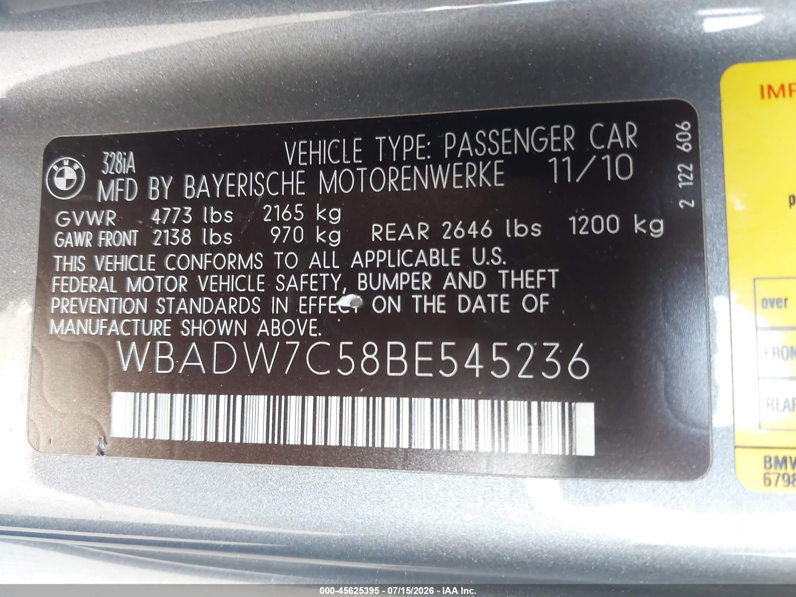 2011 Bmw 328i   Gray vin: WBADW7C58BE545236