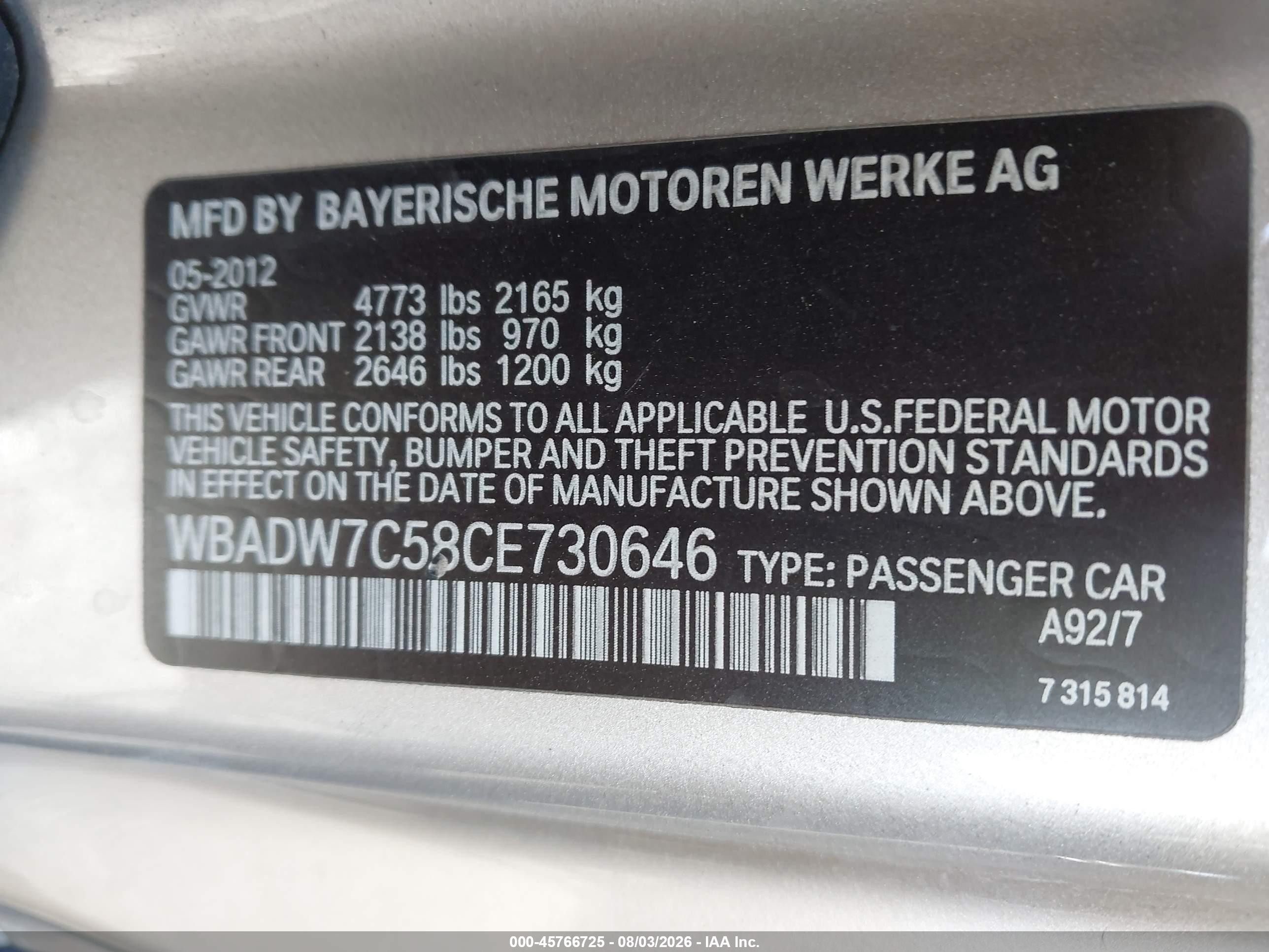 2012 Bmw 328i   Gold vin: WBADW7C58CE730646