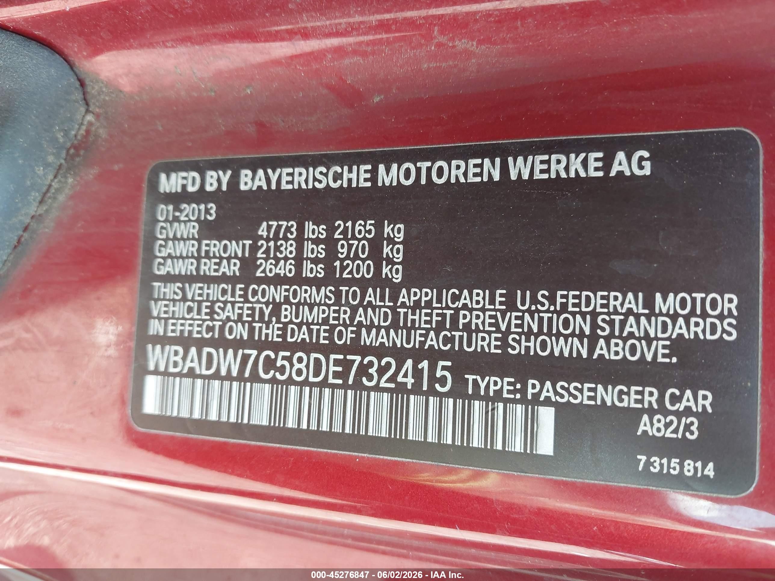 2013 Bmw 328i   Red vin: WBADW7C58DE732415
