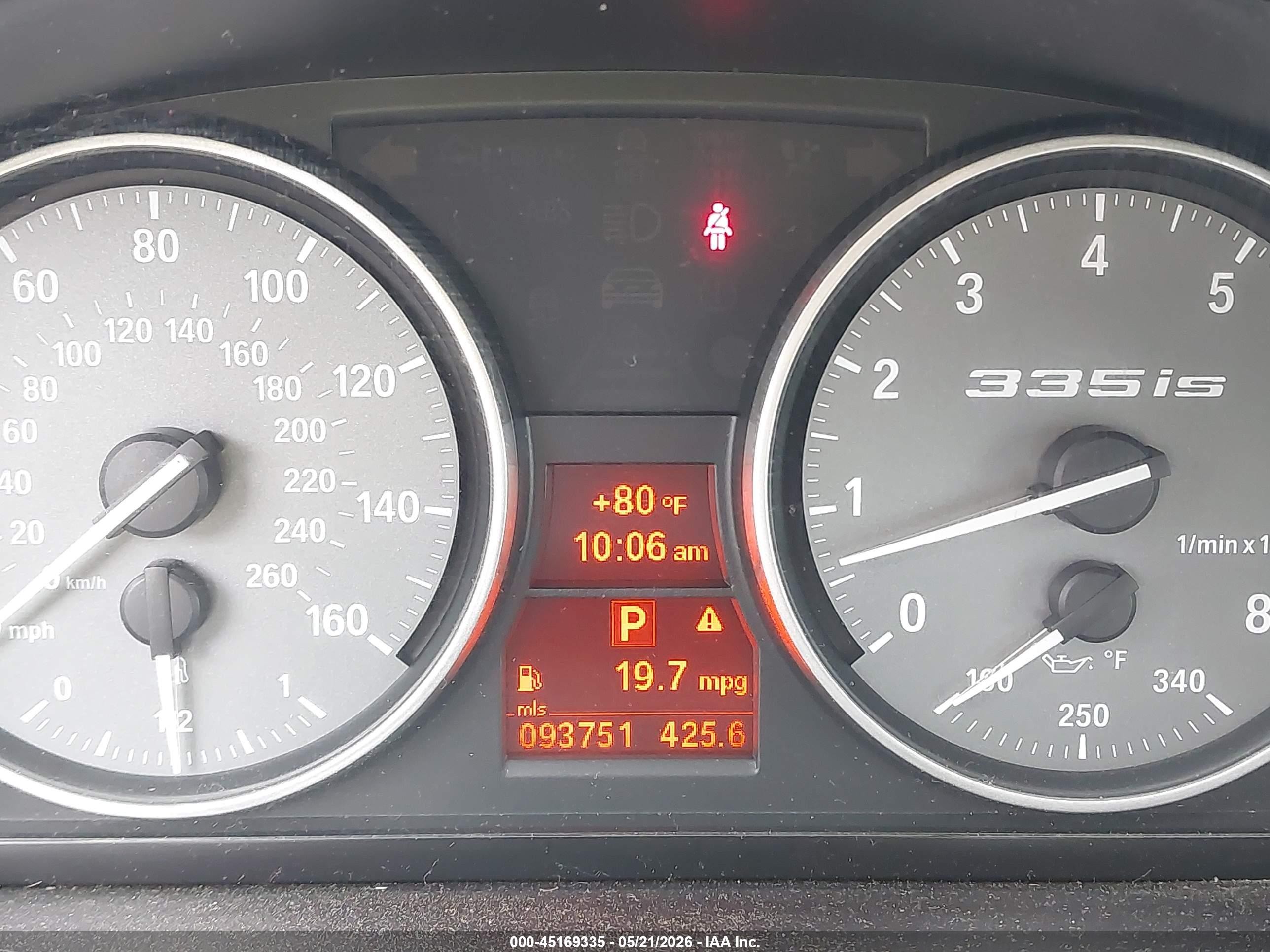 2011 Bmw 335is   White vin: WBADX1C55BE570458