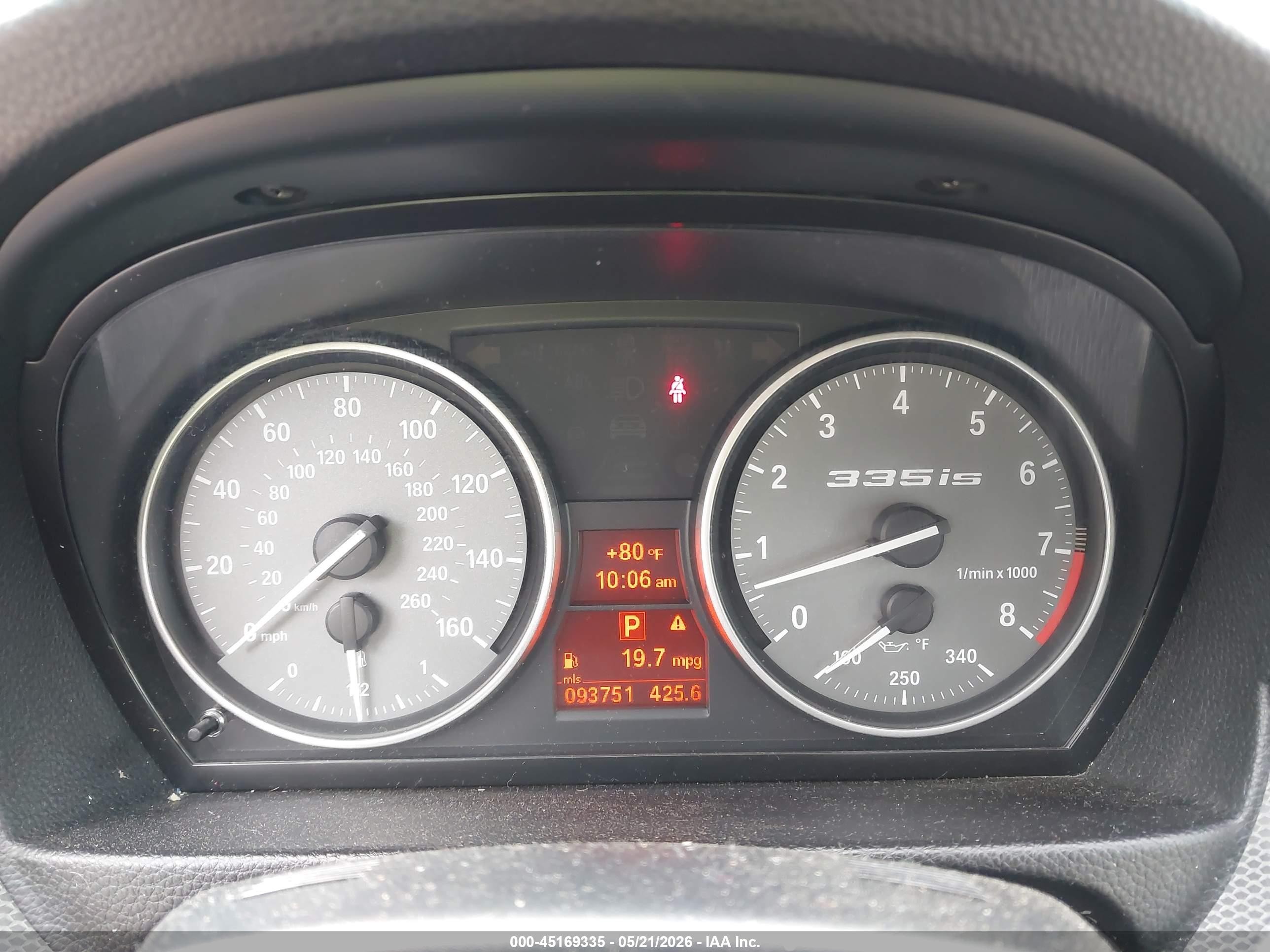 2011 Bmw 335is   White vin: WBADX1C55BE570458