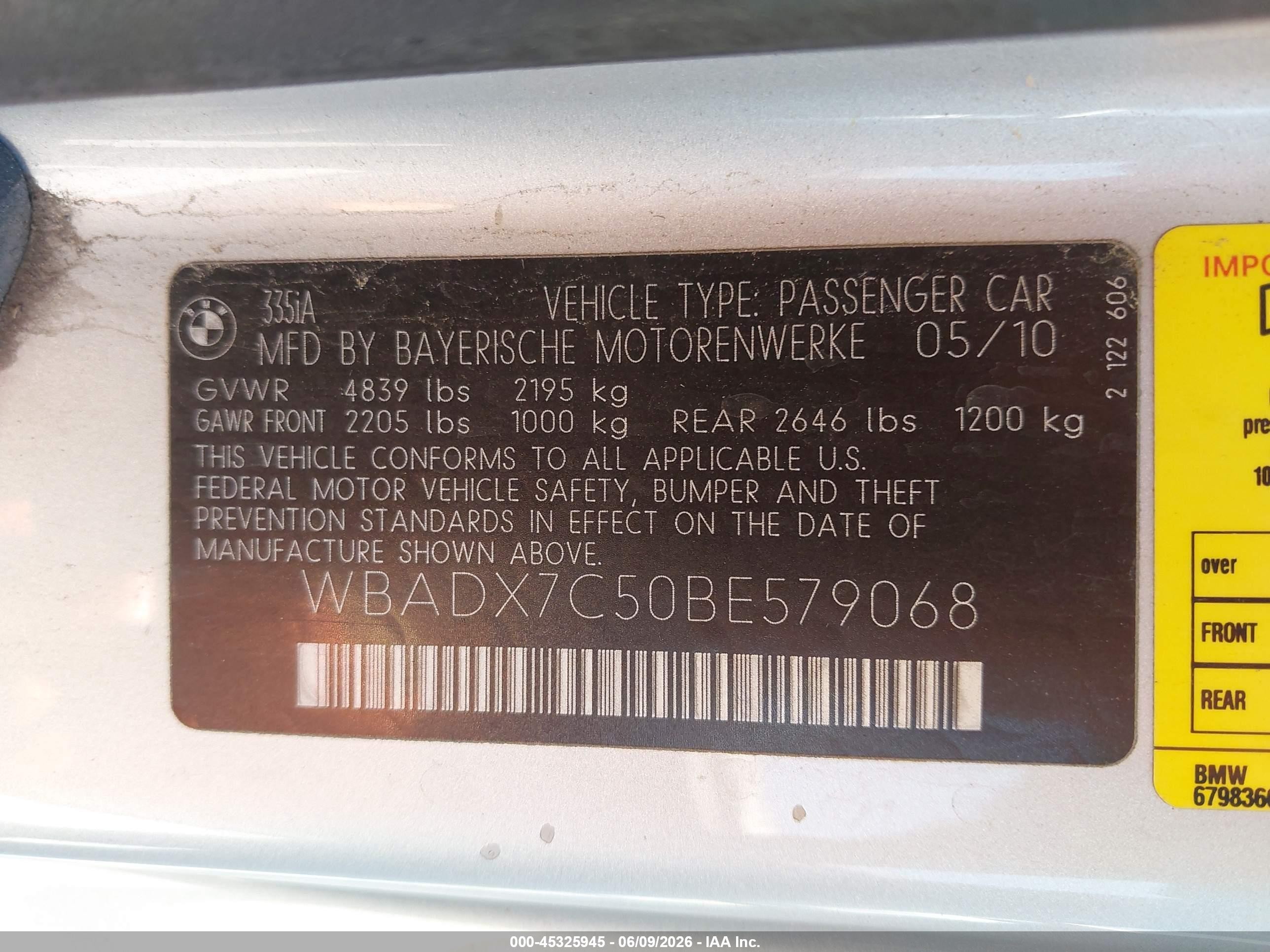 2011 Bmw 335i   Silver vin: WBADX7C50BE579068
